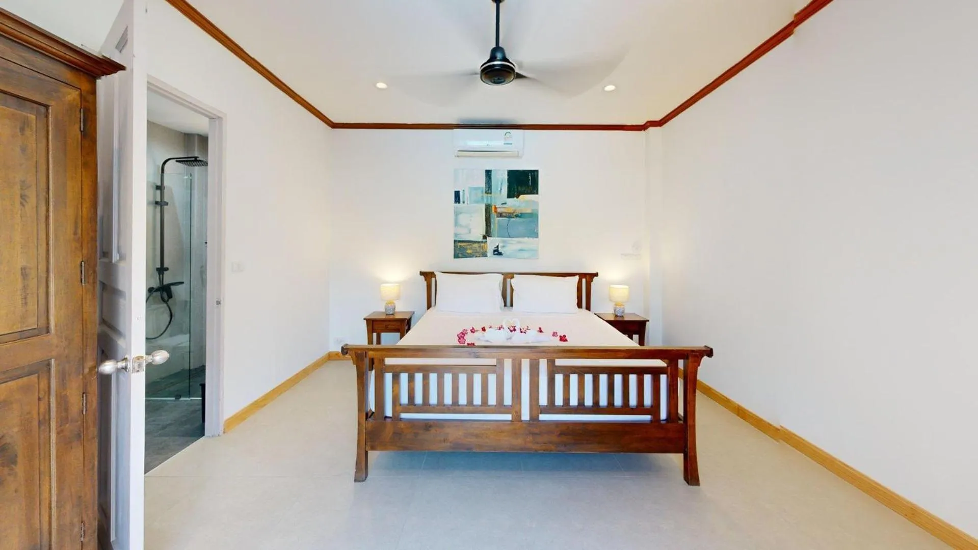 Bedroom, Bed in Idyllic Samui Beach Villa Resort