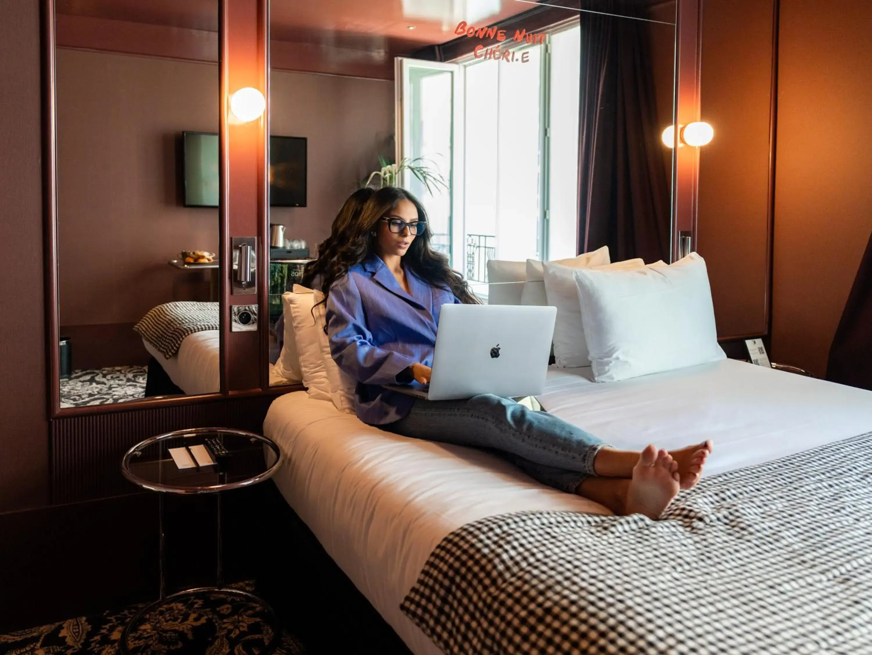 Bedroom, Bed in Hôtel La Conversation Bedroom, Bed in Hôtel La Conversation