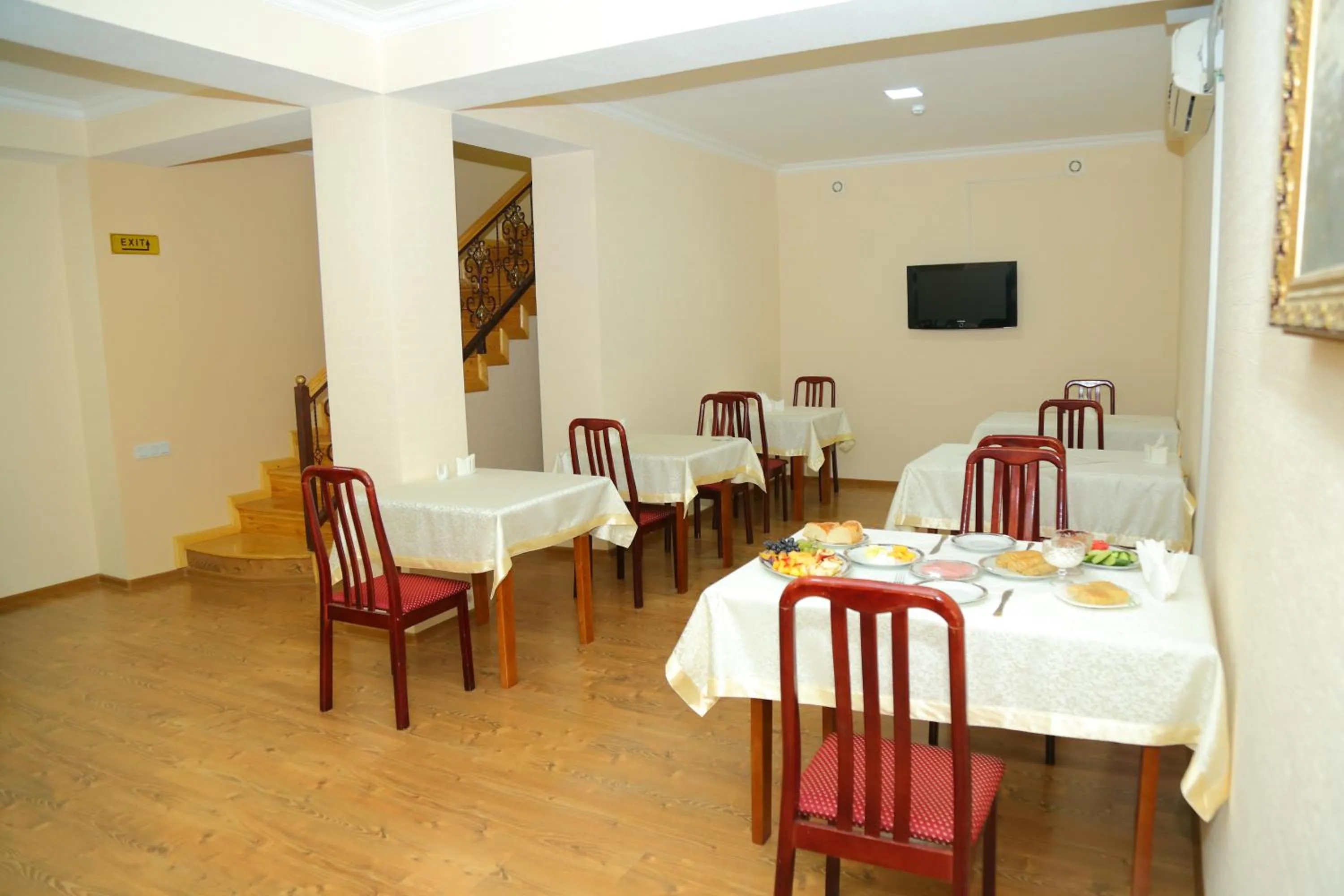 Breakfast in Muzaffar Hotel Samarkand