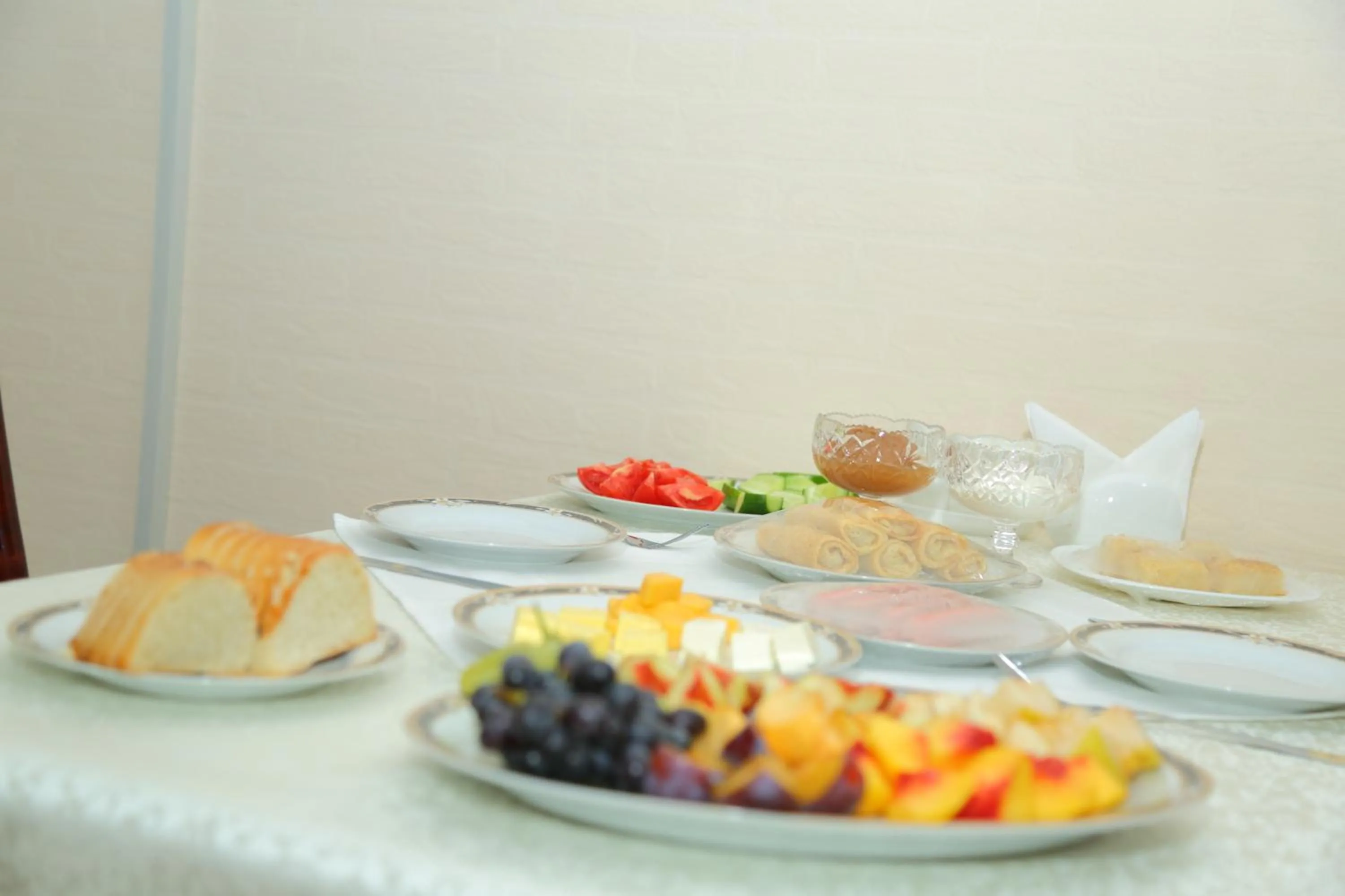 Breakfast in Muzaffar Hotel Samarkand