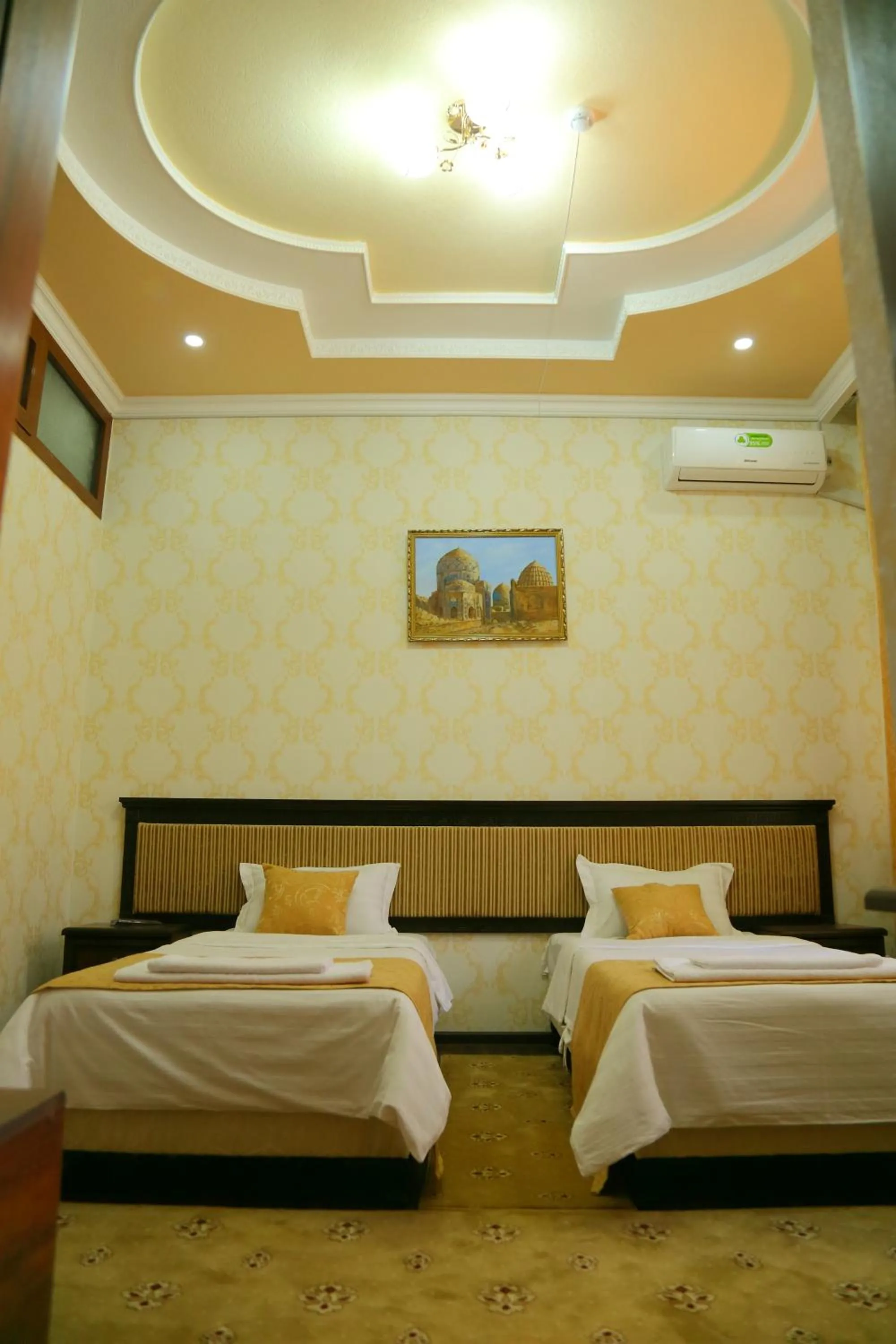 Bed in Muzaffar Hotel Samarkand