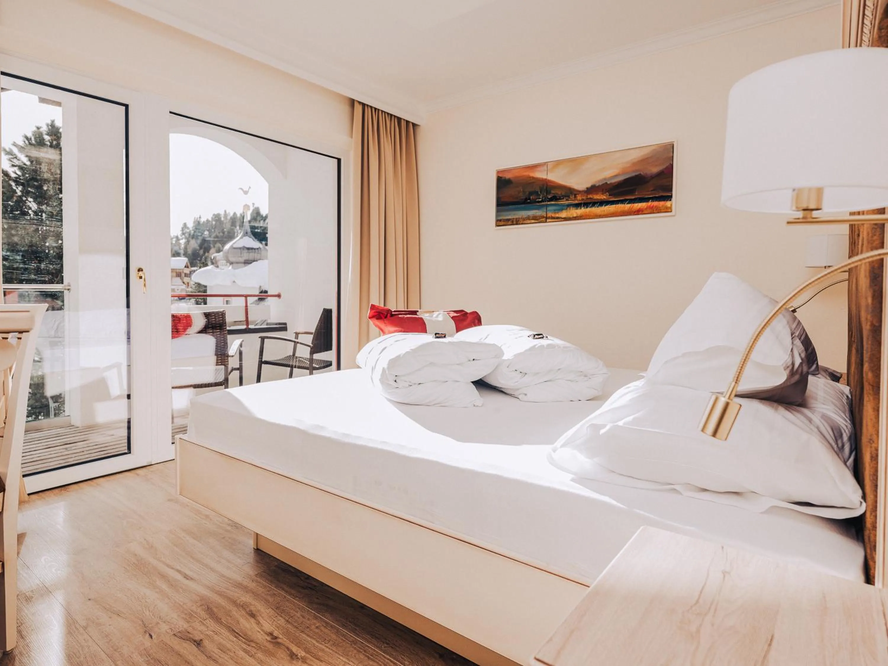 Bed in Schlosshotel Seewirt