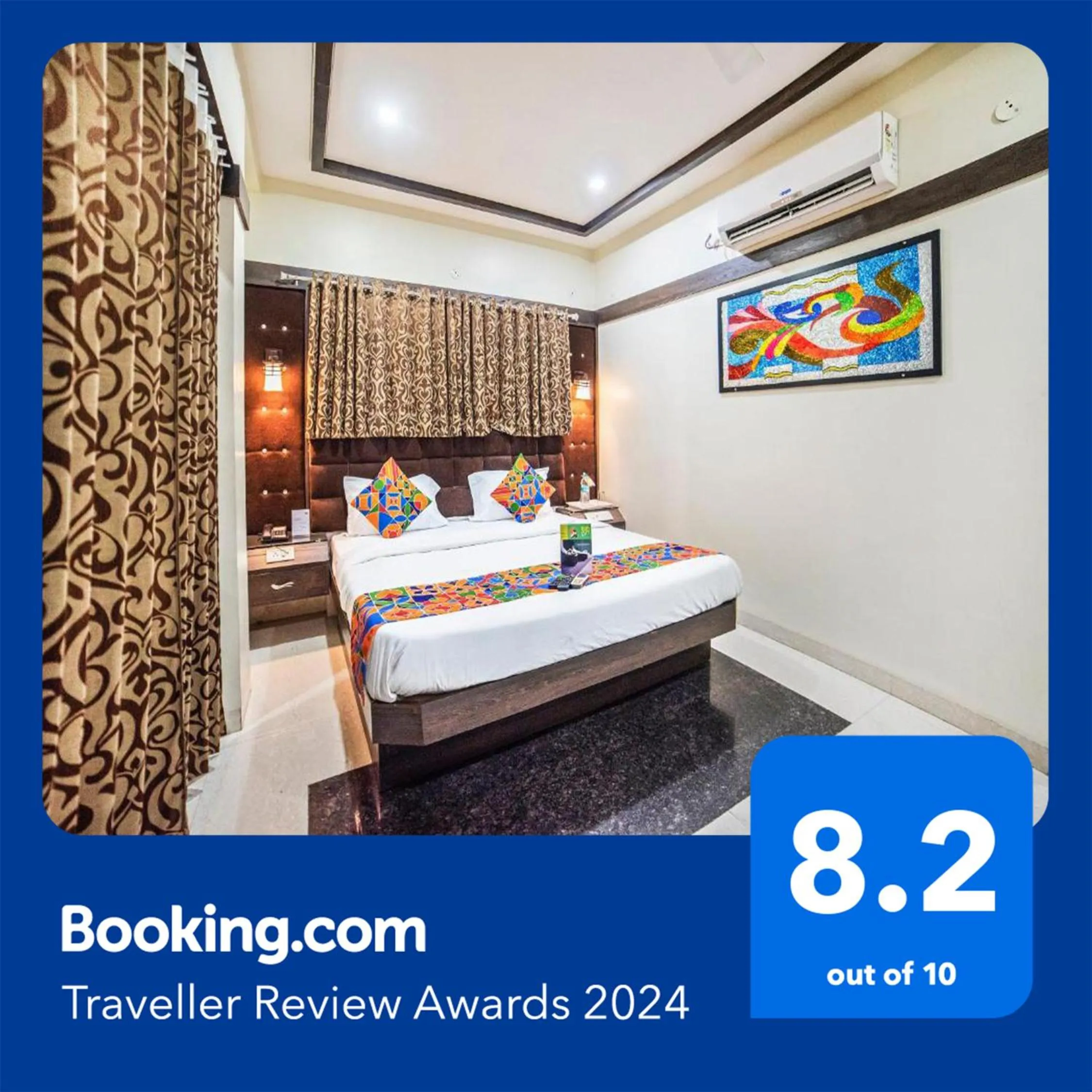 Bed in Fabhotel Santoor - Geeta Bhawan Square