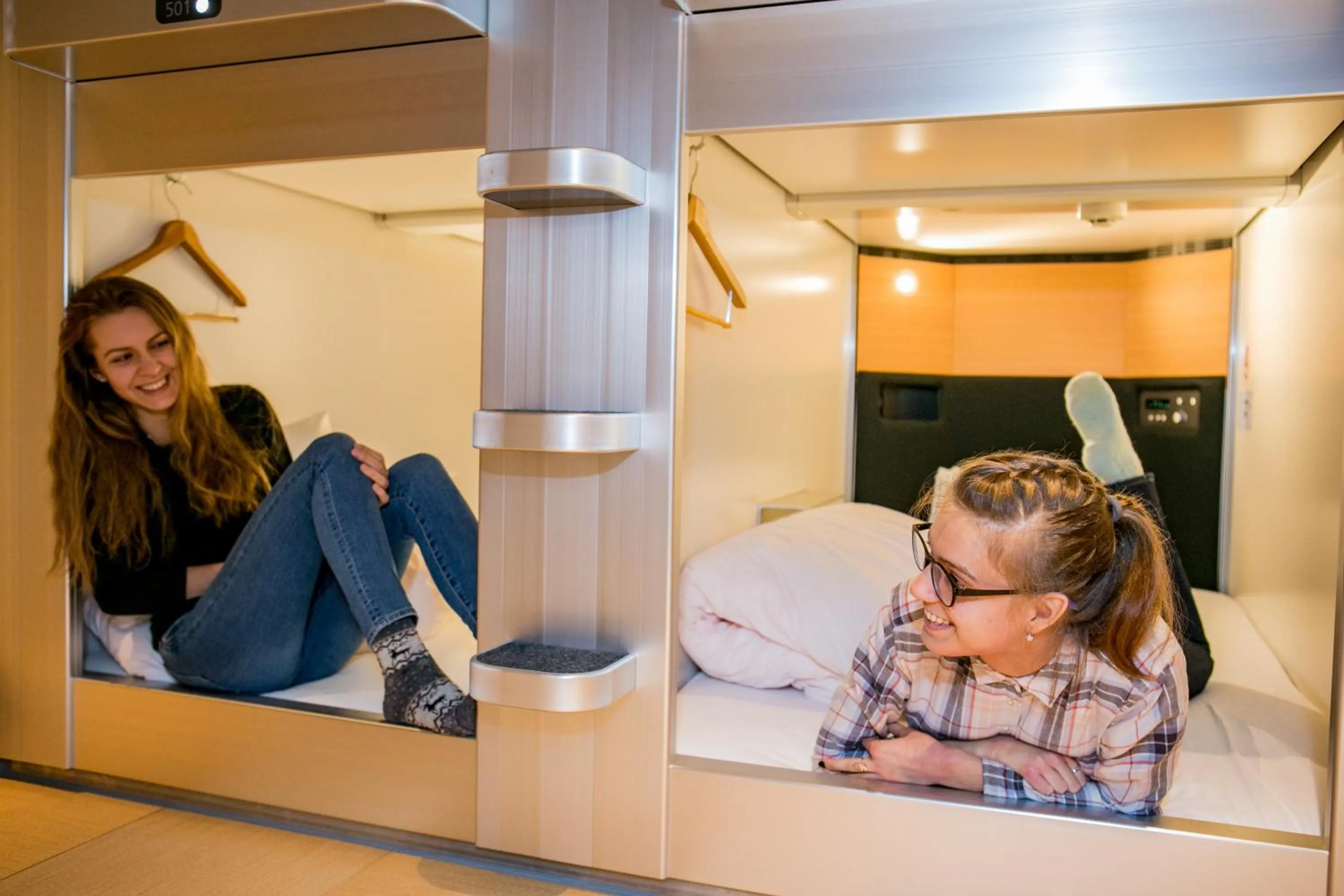 People in Kanazawa Capsule Hotel Musashimachi