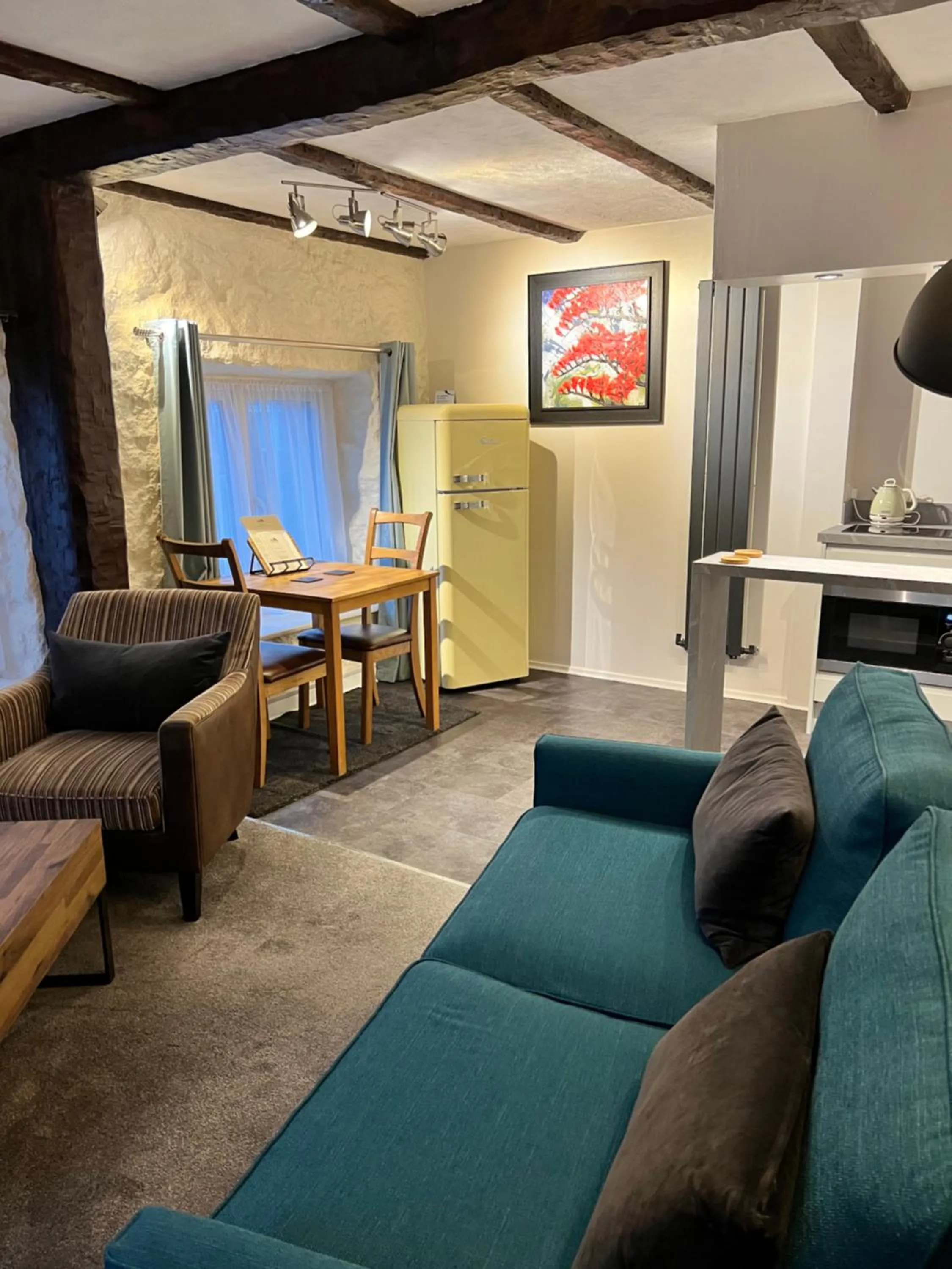 Seating area in Tudor Lodge