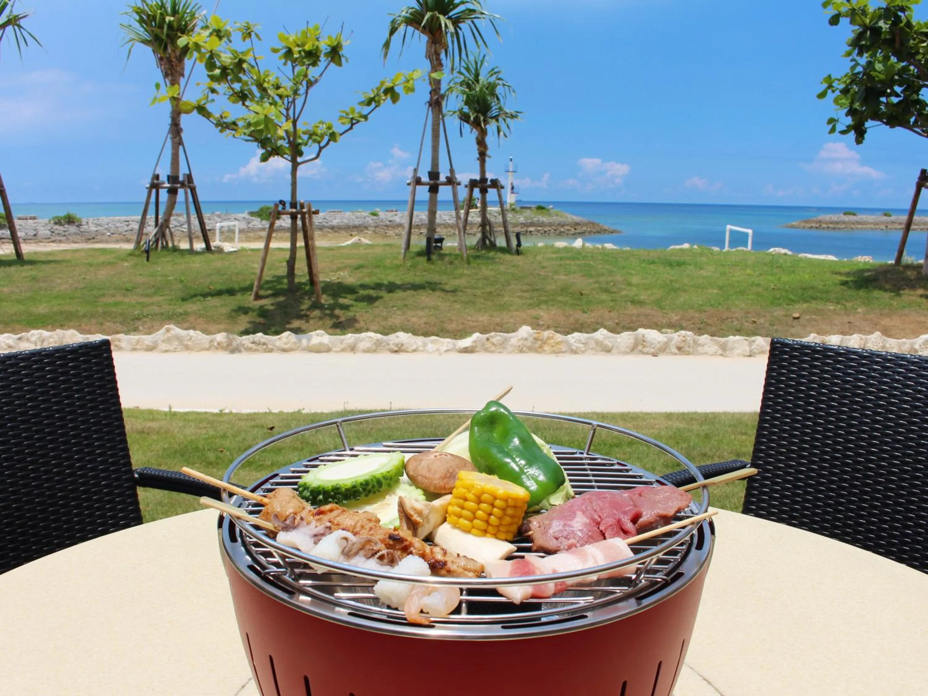 BBQ facilities in Sheraton Okinawa Sunmarina Resort