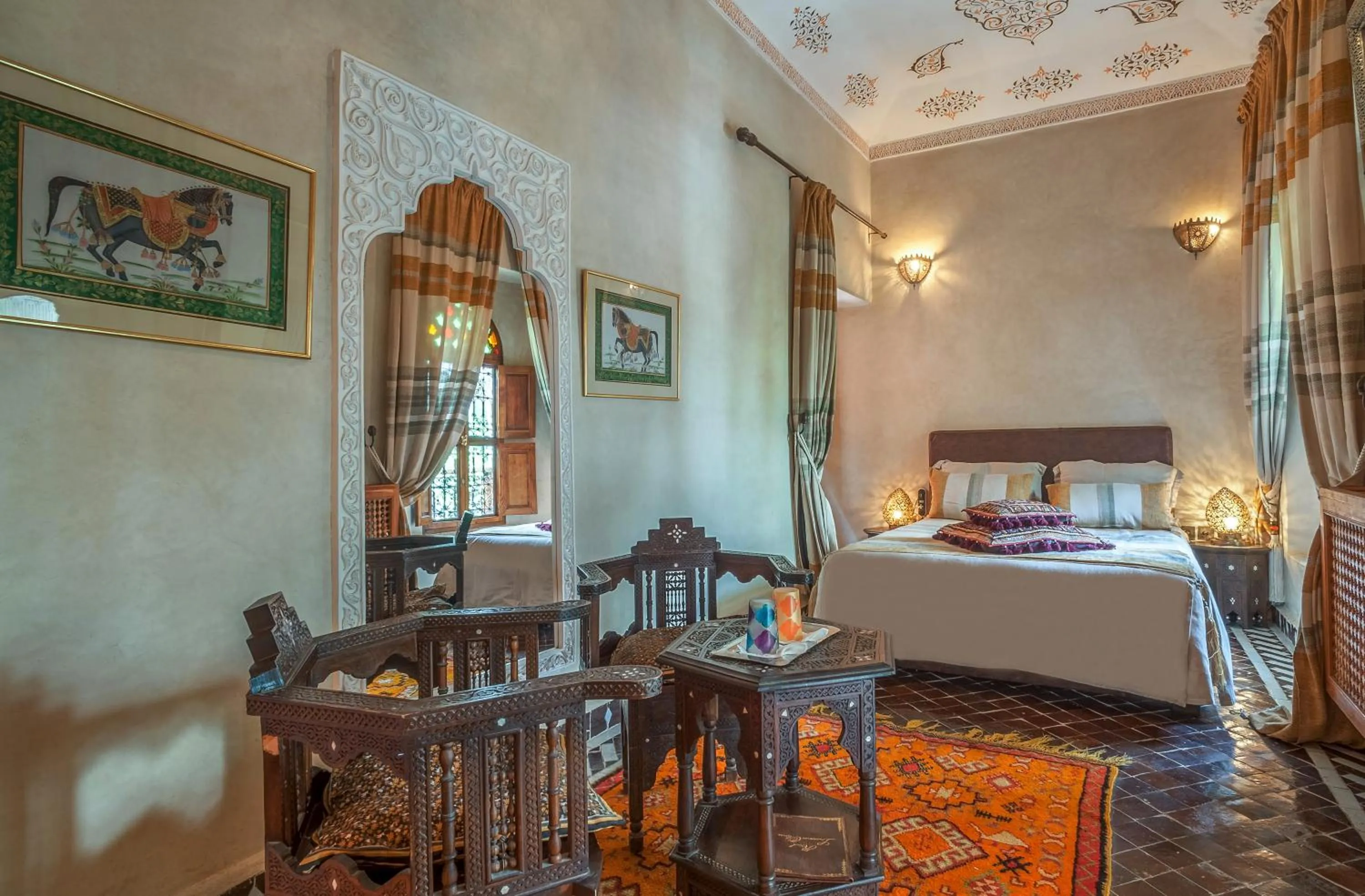 Bedroom, Bed in Riad & Spa Laurence Olivier
