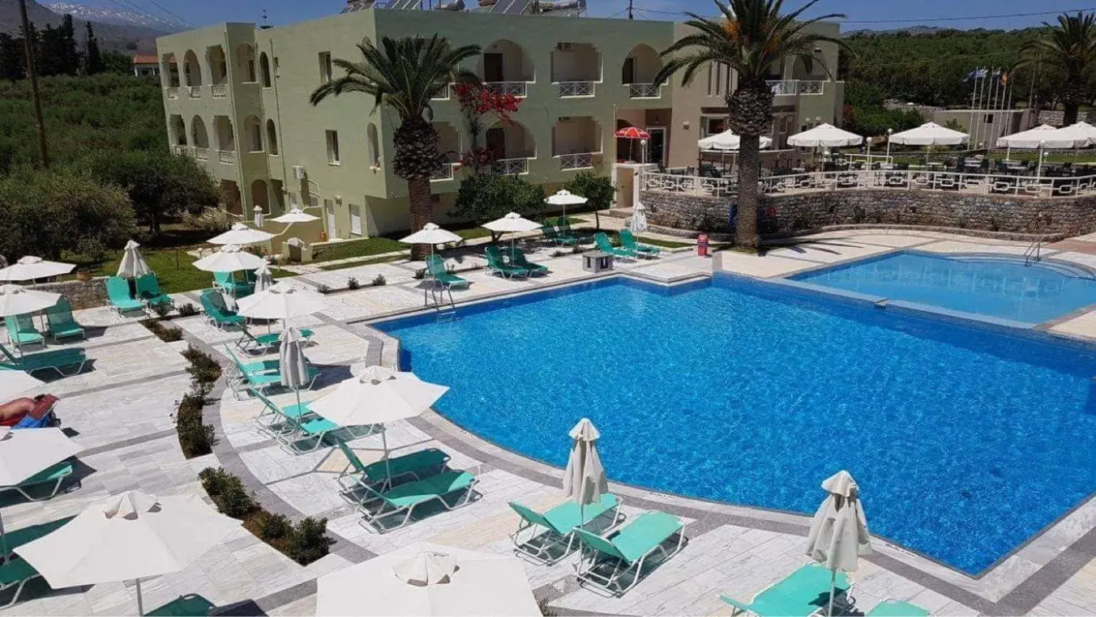 Pool view in Vardis Olive Garden Pool view in Vardis Olive Garden