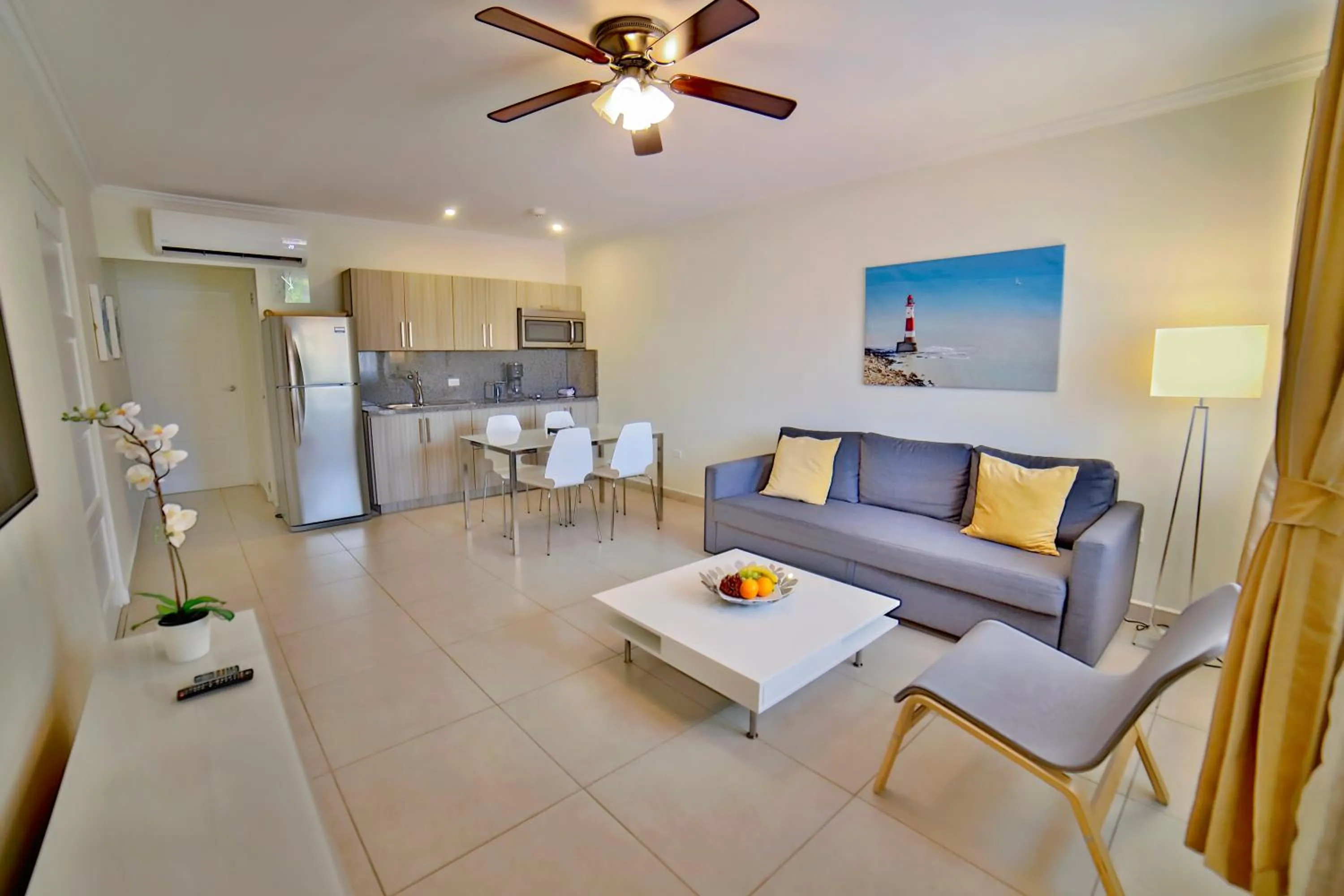 Living room in Pearl Aruba Condos