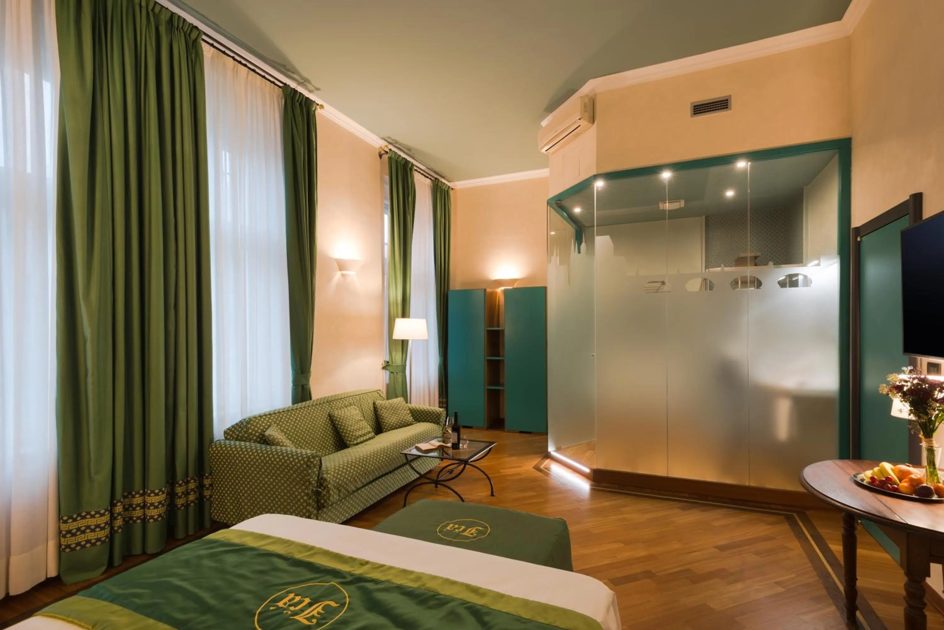 Living room, Bed in Residence Jecna