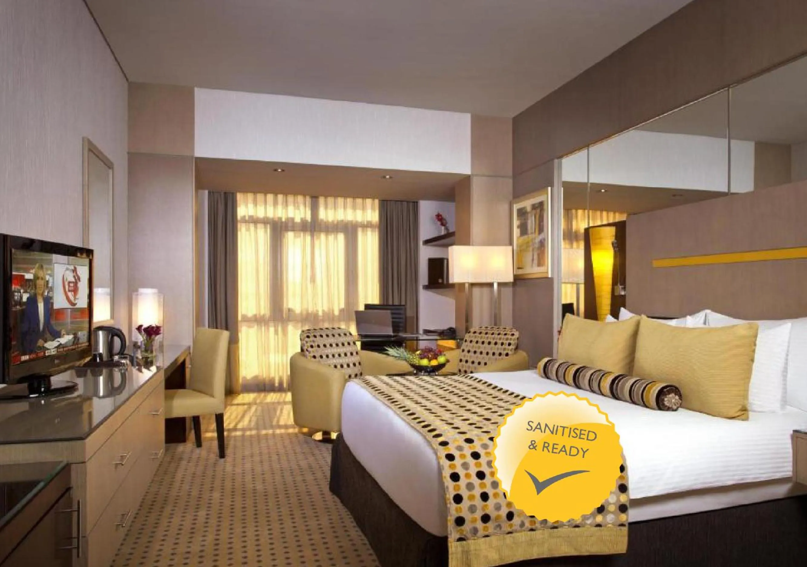 Photo of the whole room, Bed in TIME Grand Plaza Hotel, Dubai Airport