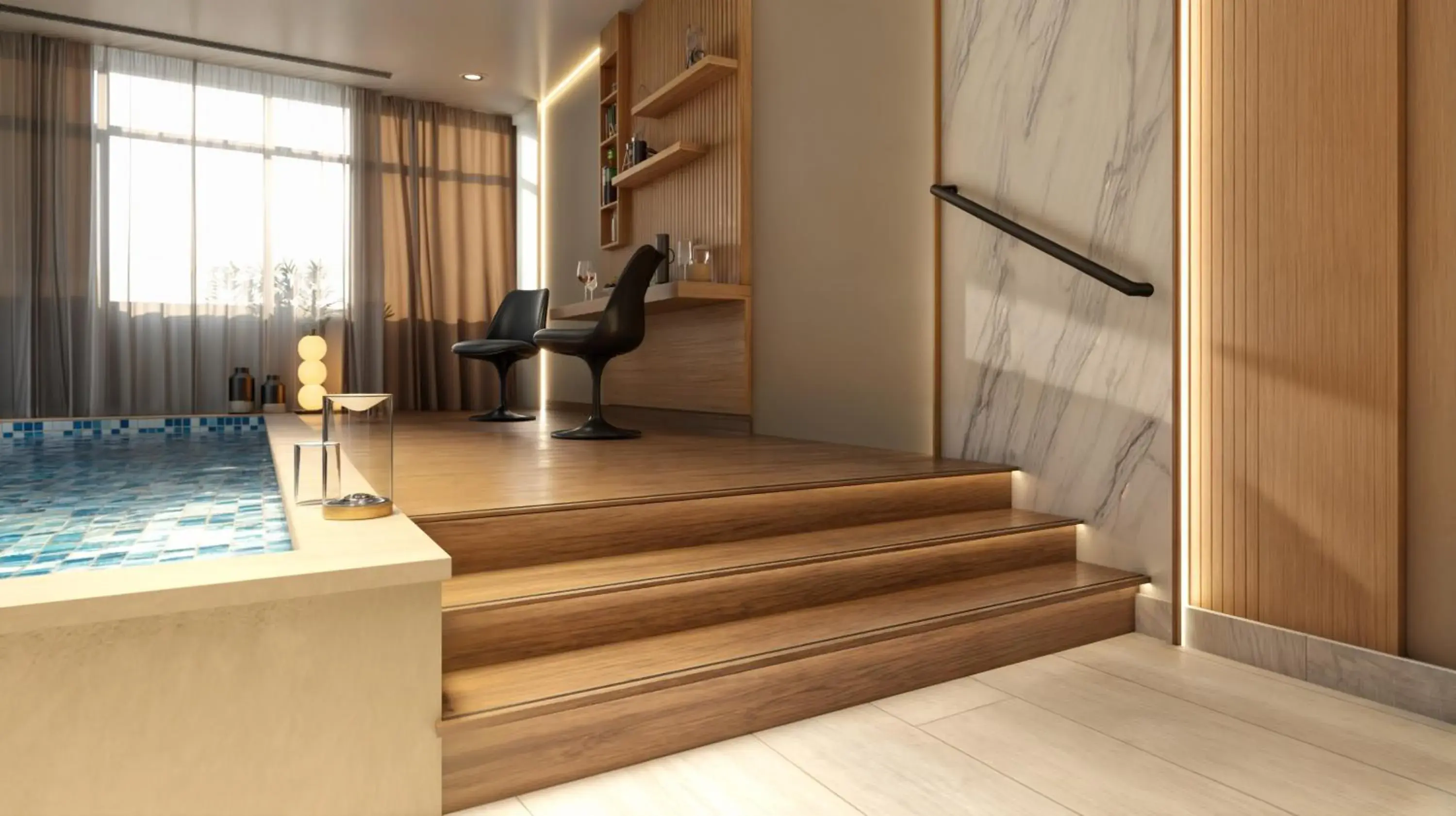 Swimming pool in Al Bandar Rotana – Dubai Creek Swimming pool in Al Bandar Rotana – Dubai Creek