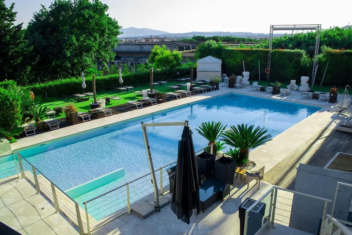 Pool view in La Villa