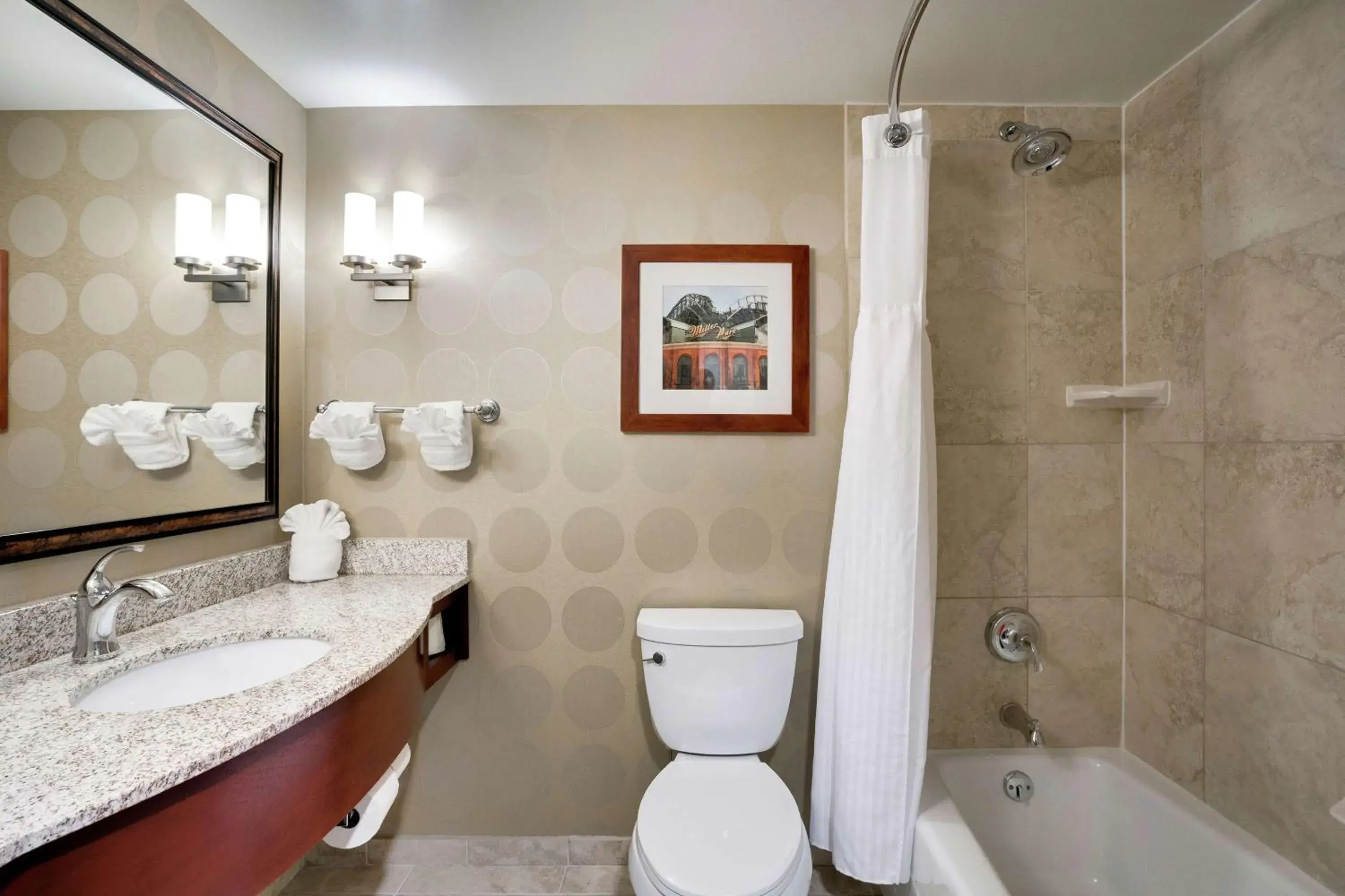 Bathroom in Hilton Garden Inn Milwaukee Airport Bathroom in Hilton Garden Inn Milwaukee Airport