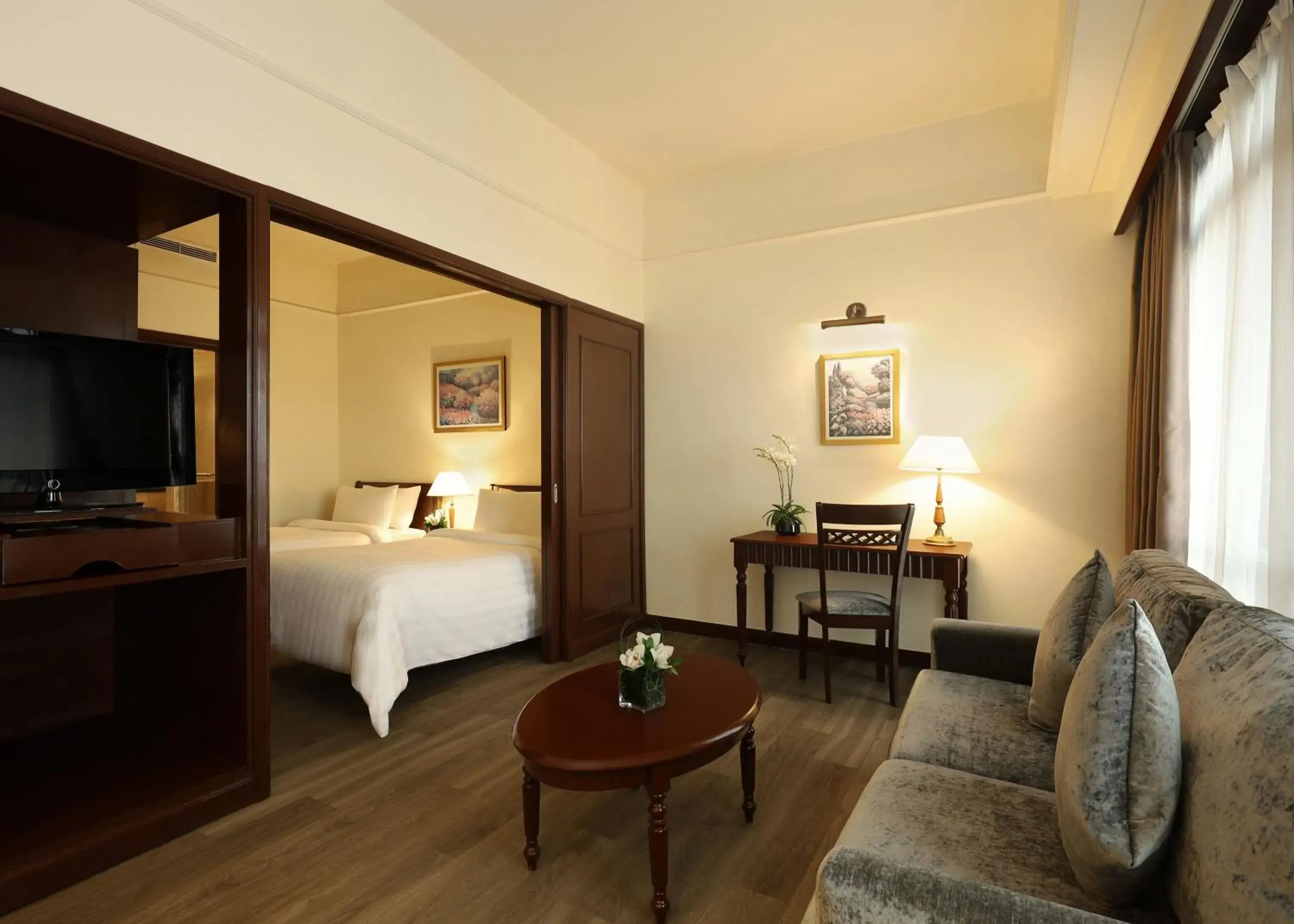 Living room, Bed in Berjaya Times Square Hotel, Kuala Lumpur Living room, Bed in Berjaya Times Square Hotel, Kuala Lumpur