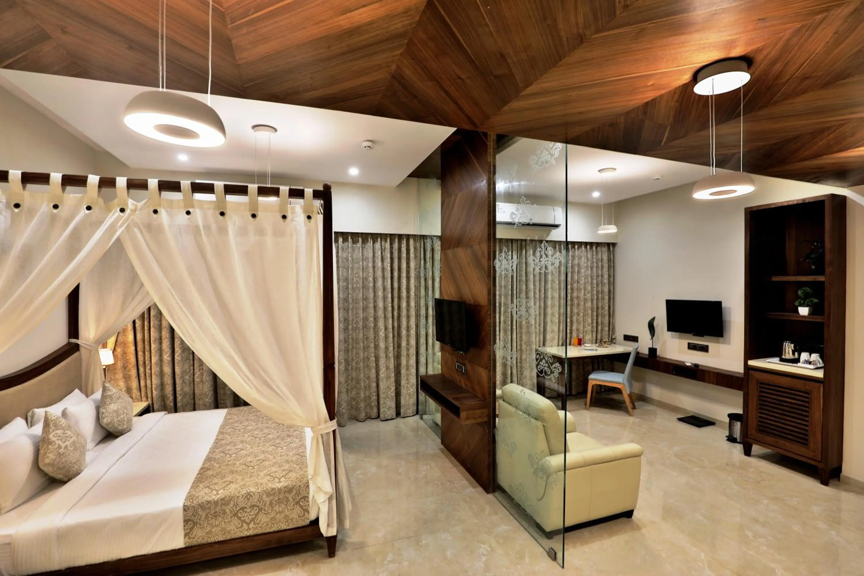 Living room, Bed in VITS Devbhumi, Dwarka