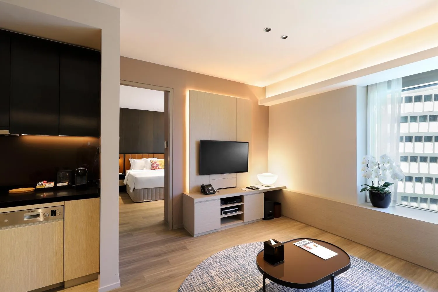 Living room in Pan Pacific Serviced Suites Orchard, Singapore