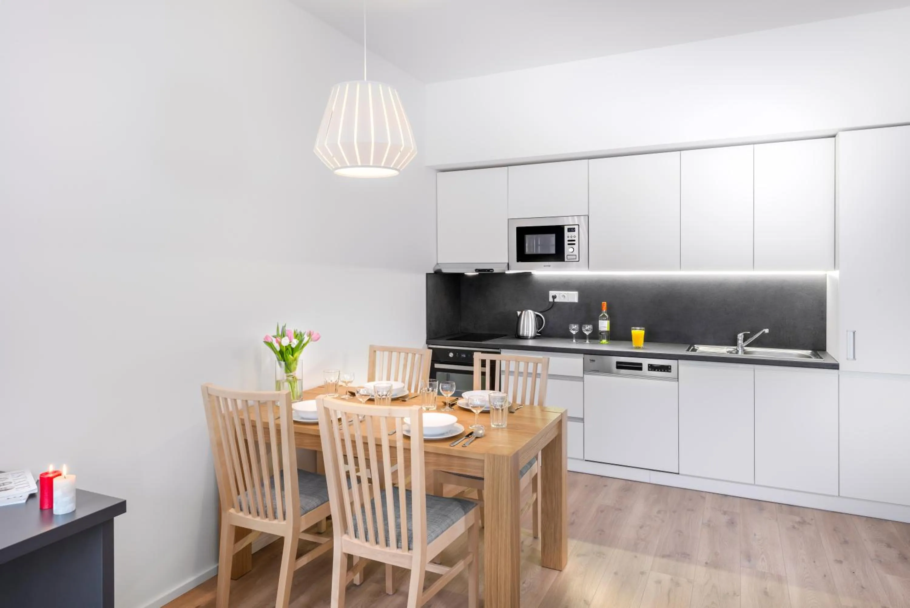 Kitchen or kitchenette in DownTown Suites Belohorska