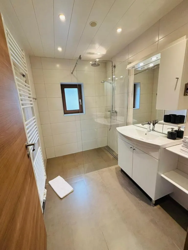 Shower in Aparthotel Dorfplatzl Garni Apartments & B&B