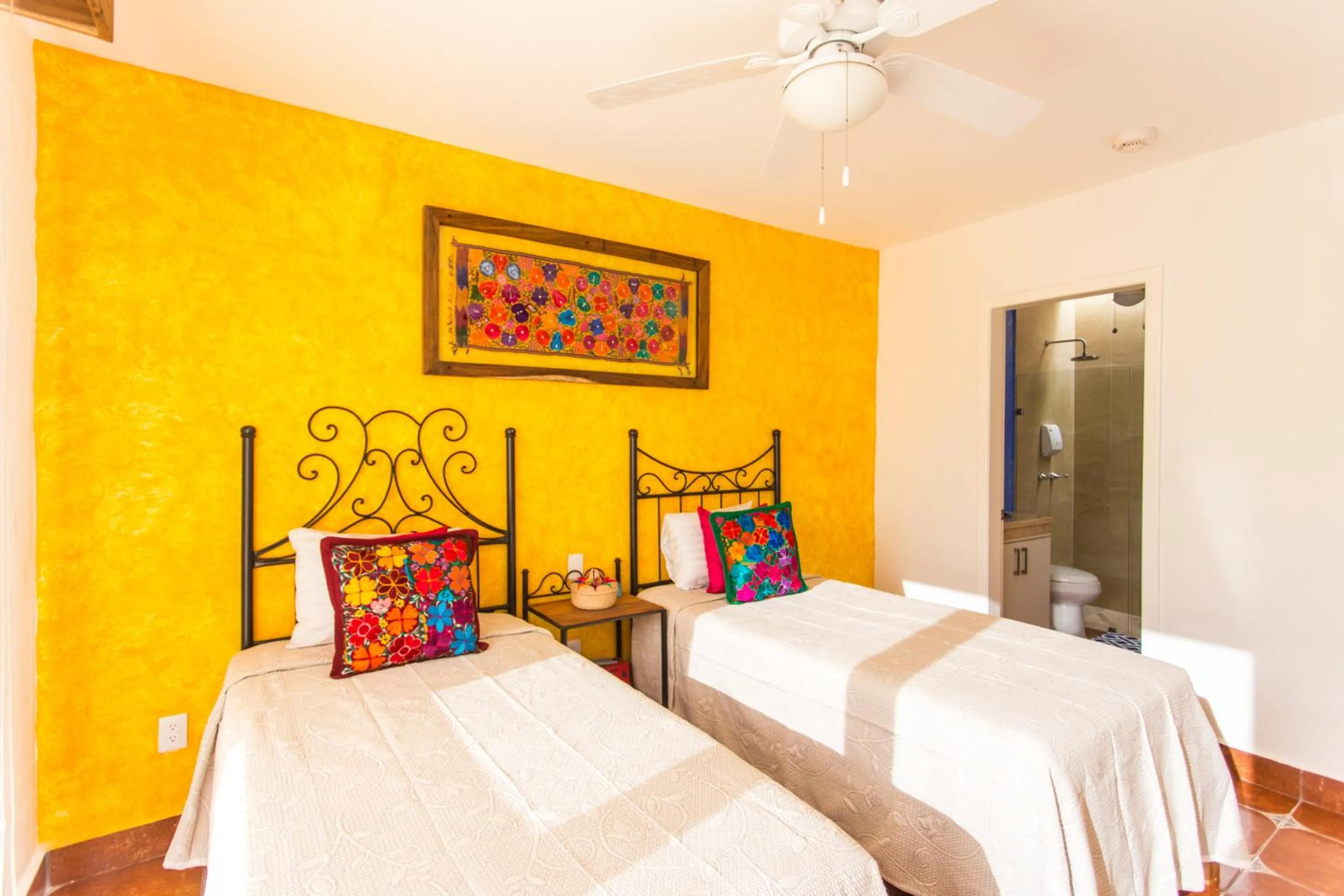 Bed in Casa Lotería -Pueblito Sayulita- Colorful, Family and Relax Experience with Private Parking and Pool