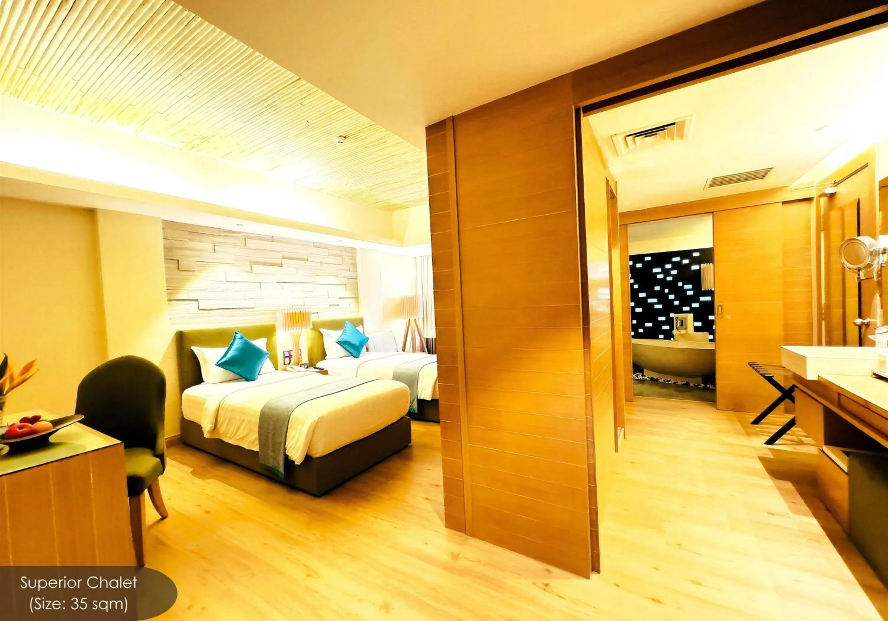 Bed in Cyberview Resort & Spa