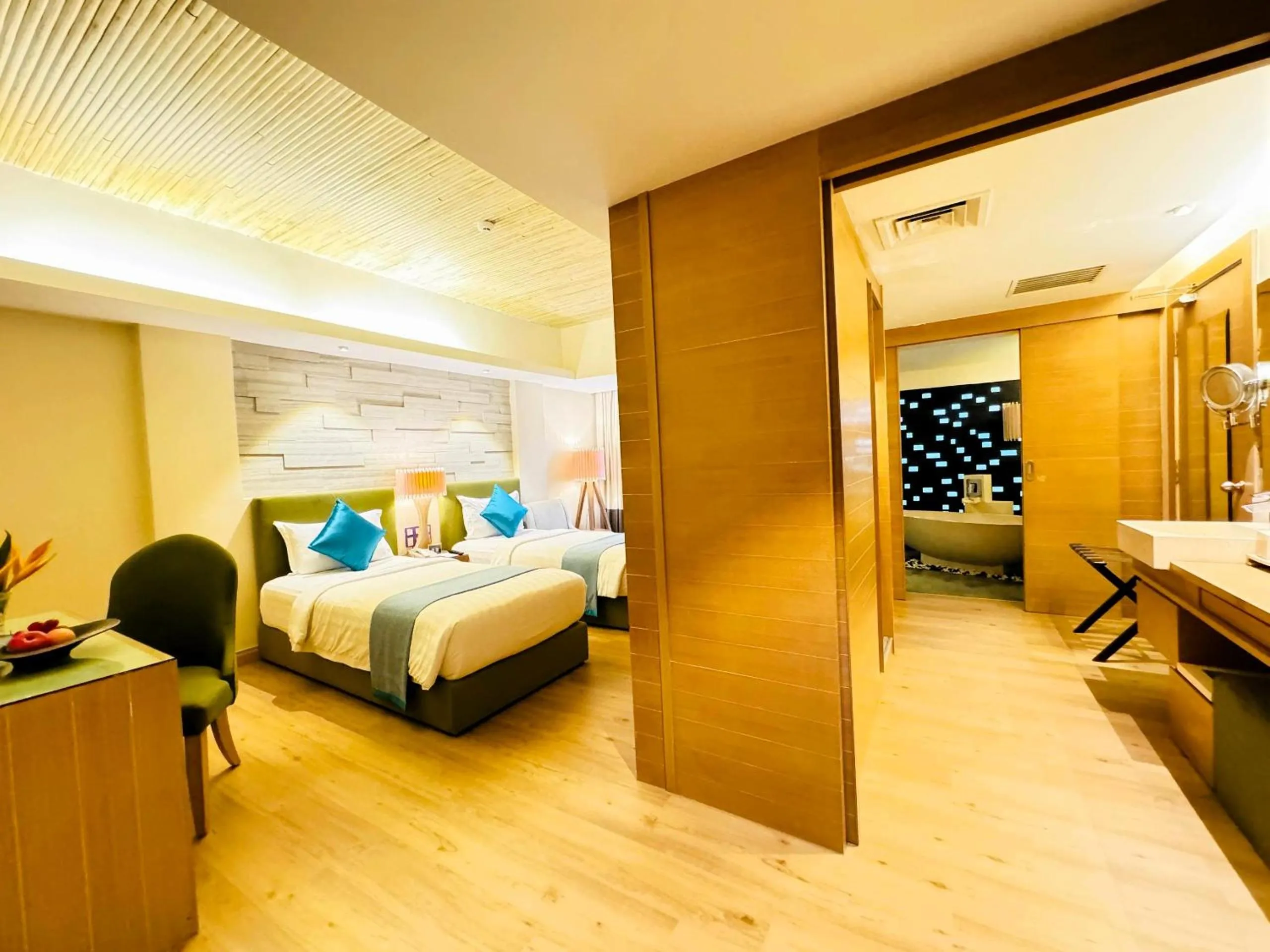 Bed in Cyberview Resort & Spa