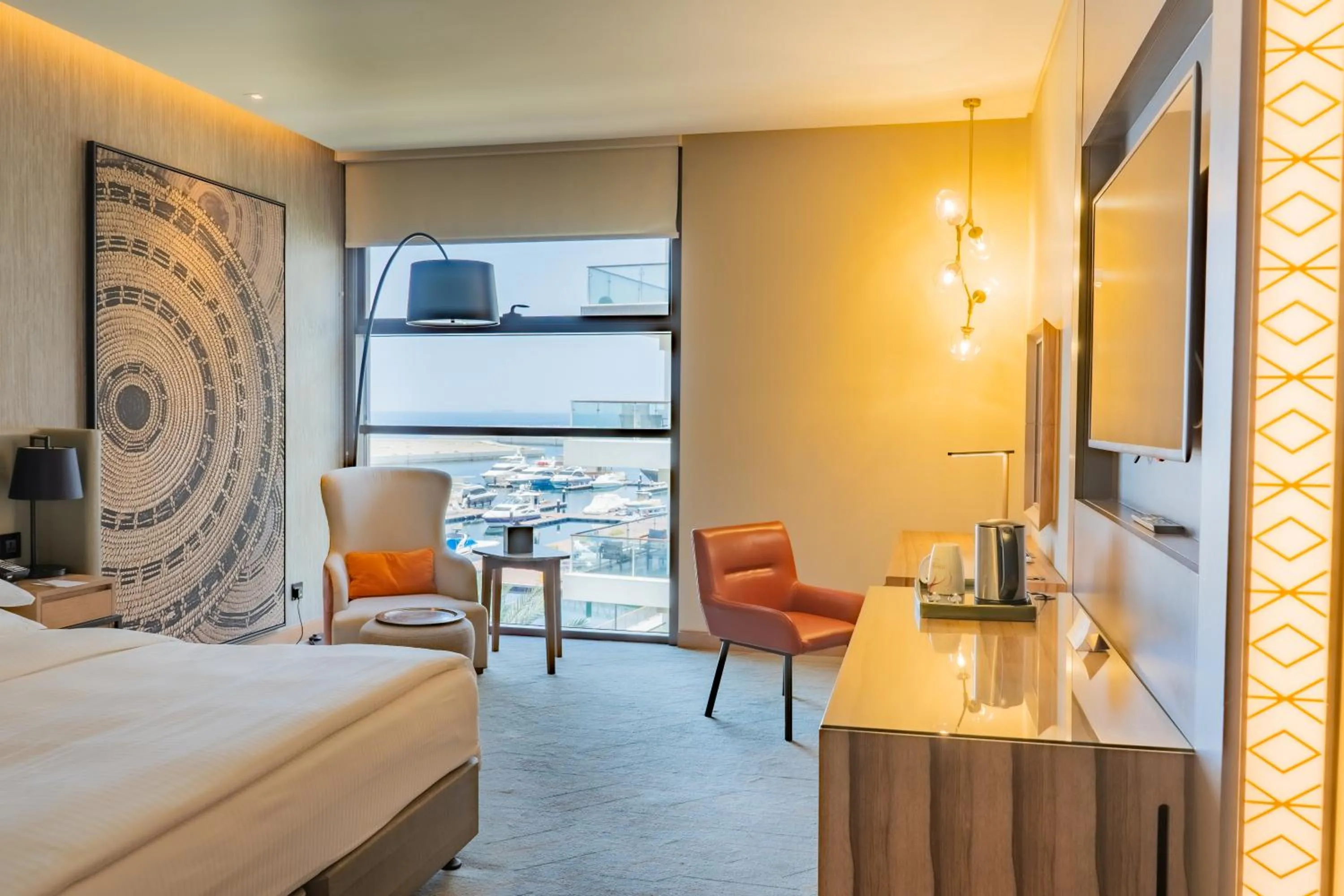 Bed in Mysk Al Mouj Hotel