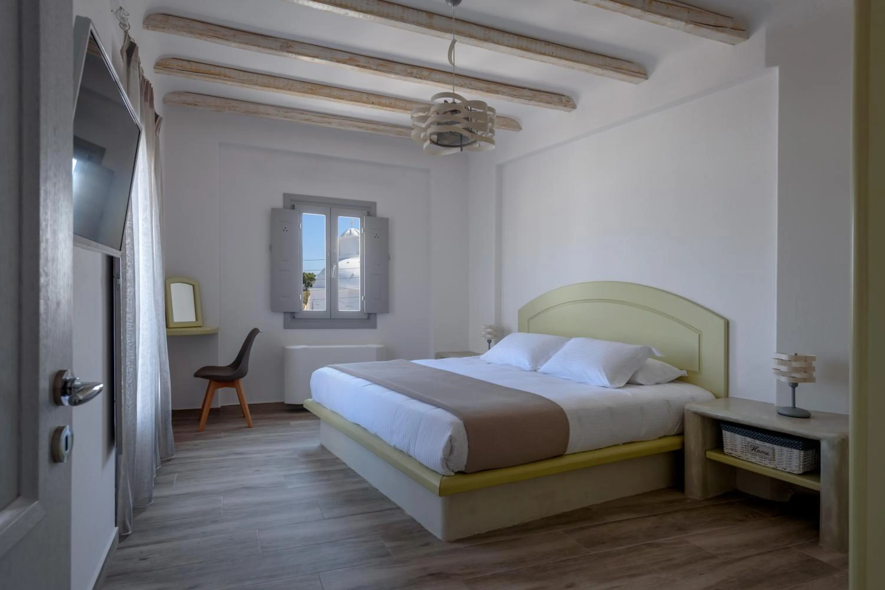 Bed in Ikies Santo Filoxenia Apartments