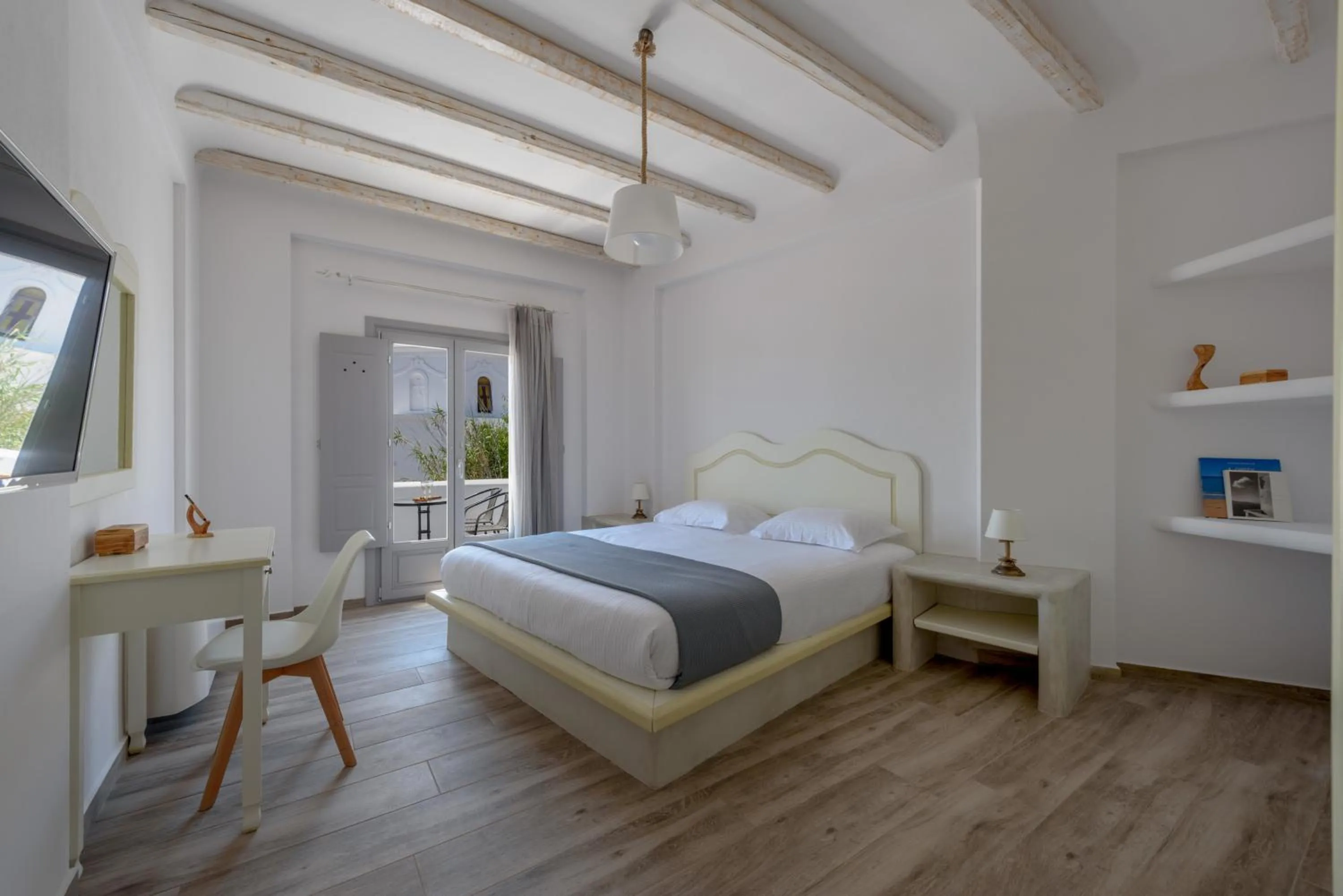 Bedroom, Bed in Ikies Santo Filoxenia Apartments