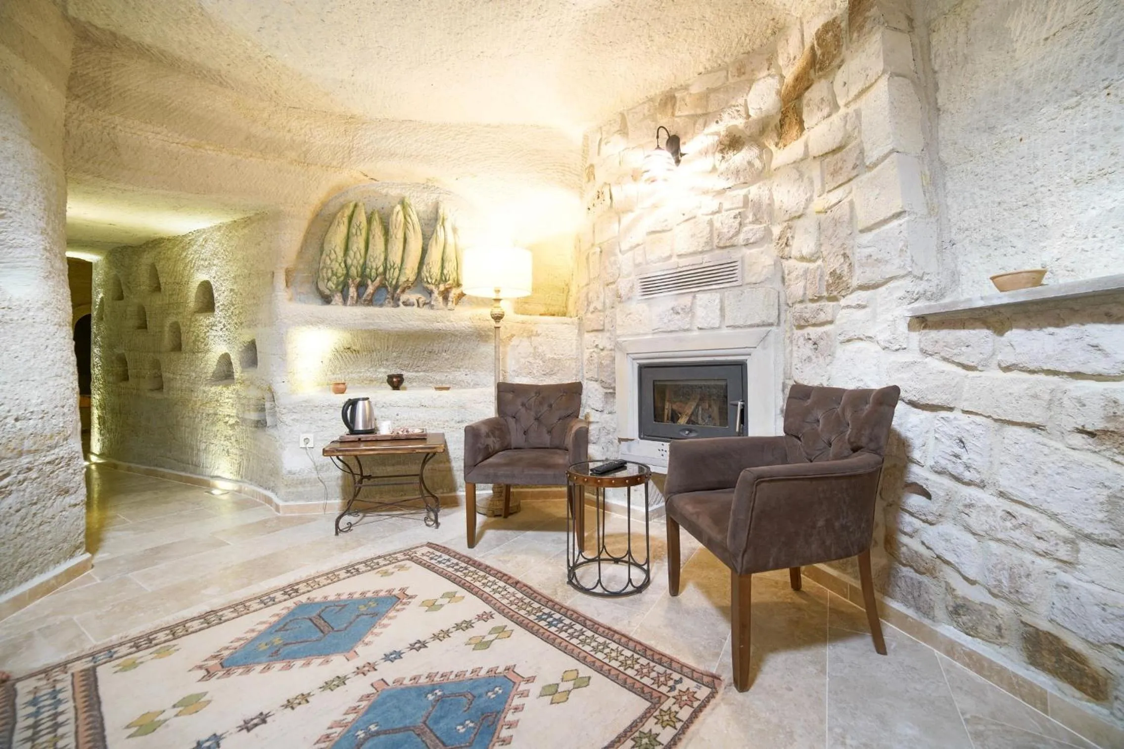 Seating area in Panoramic Cave Hotel