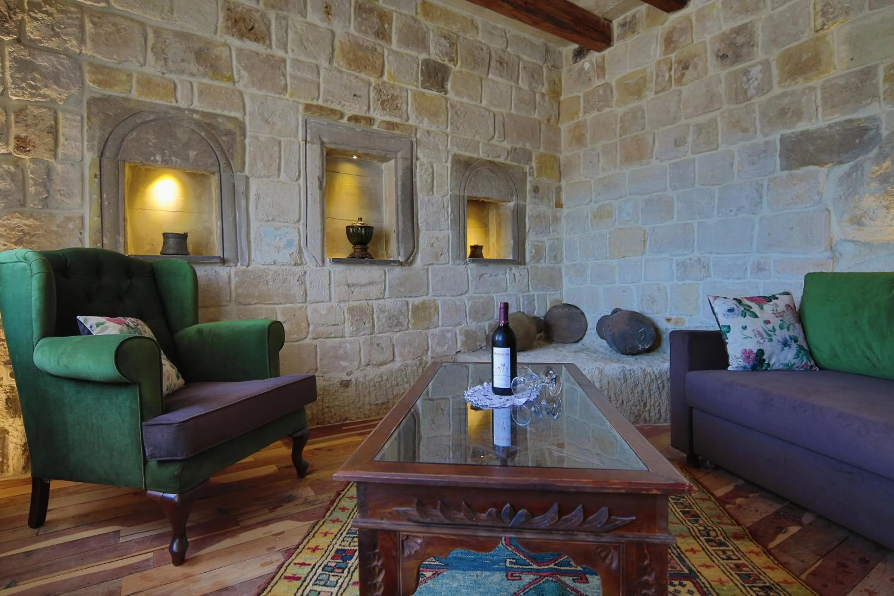 Seating area in Panoramic Cave Hotel
