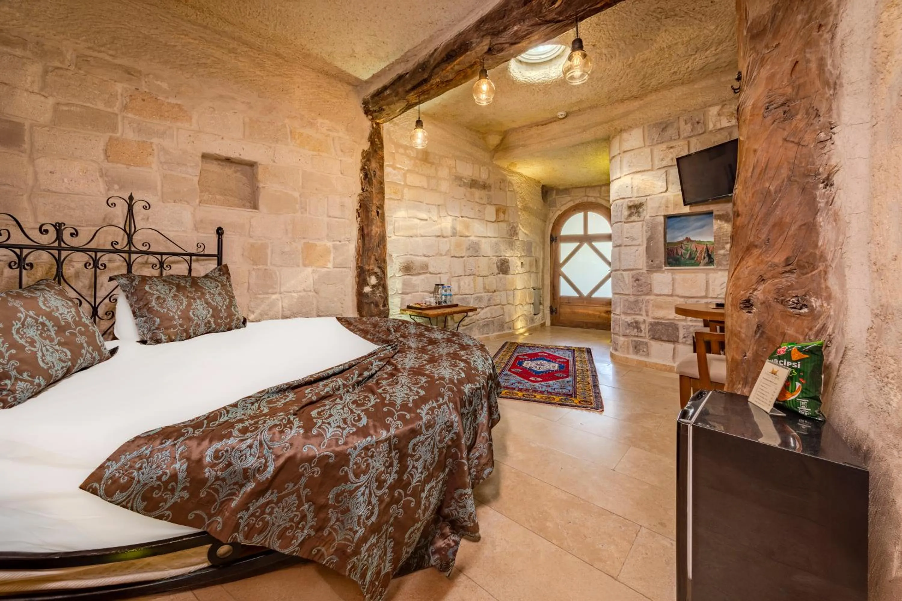 Bed in Panoramic Cave Hotel