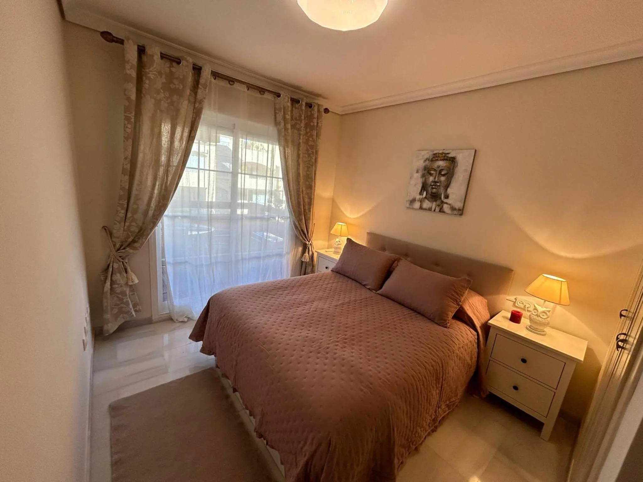 Bed in Elviria beach front apartment