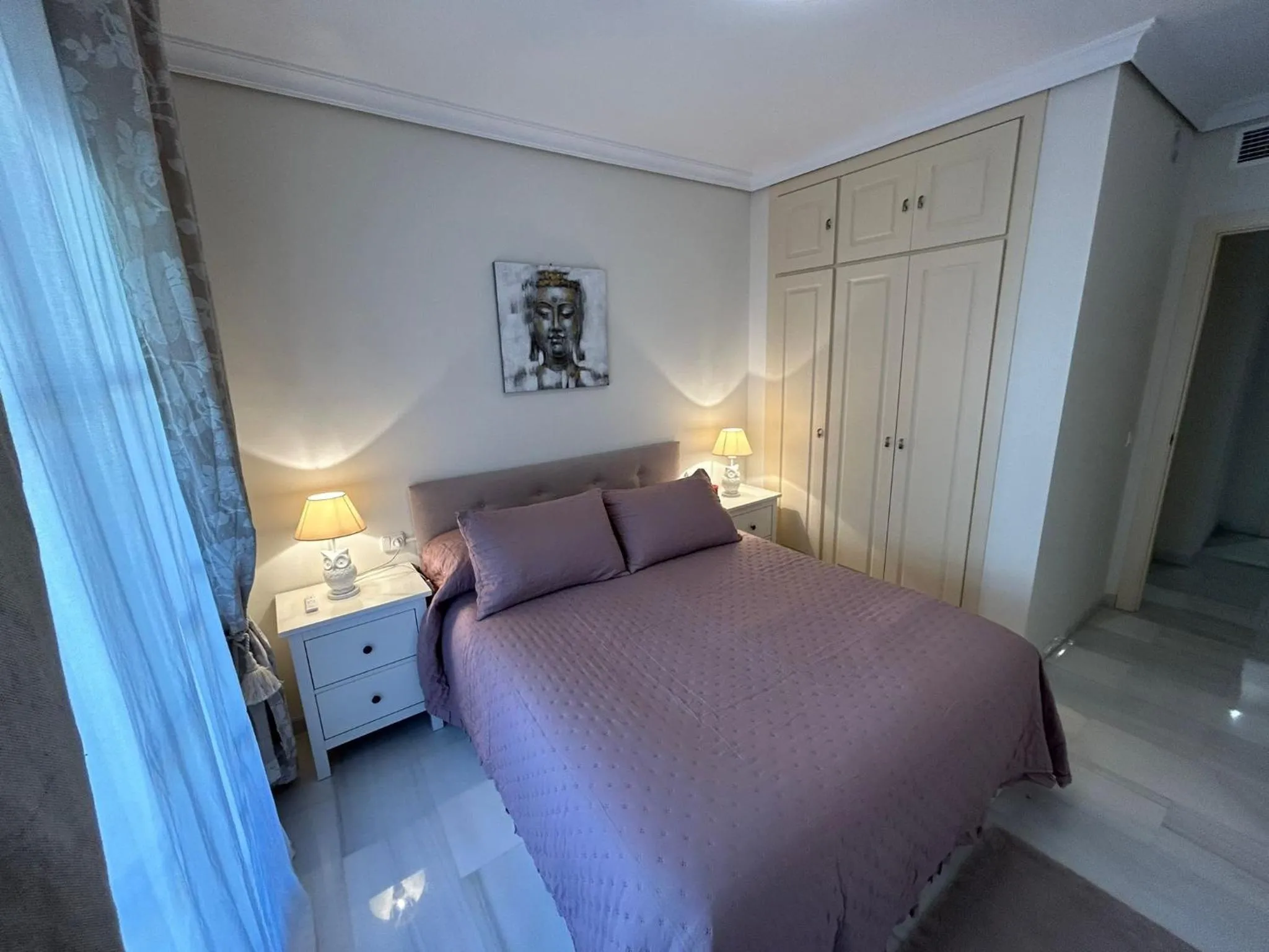 Bed in Elviria beach front apartment