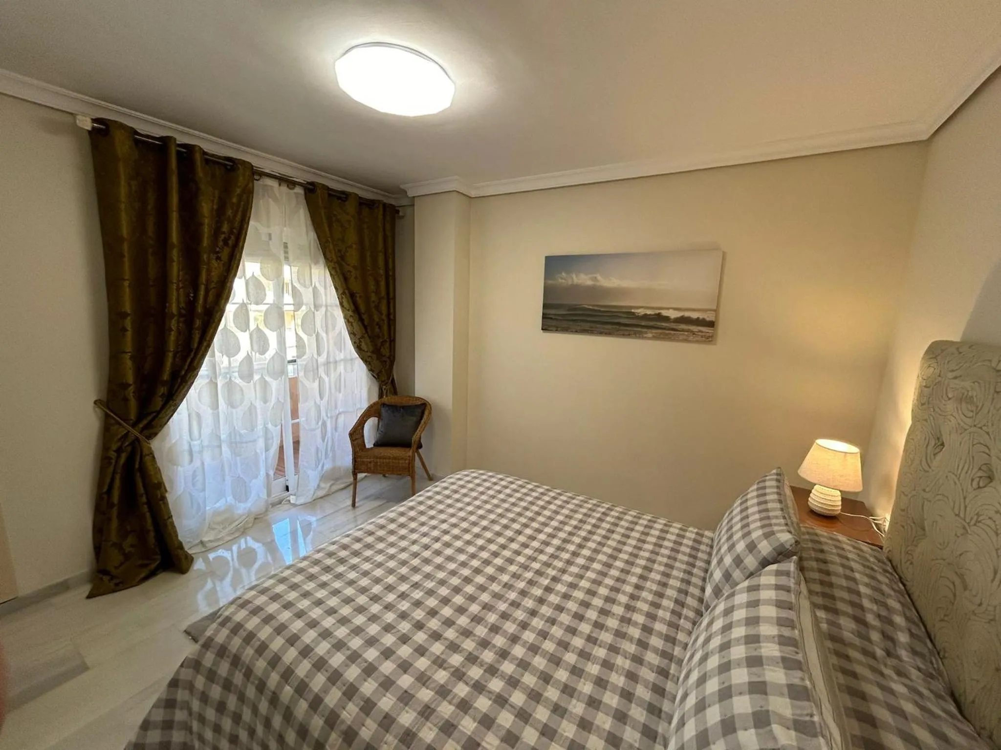 Bed in Elviria beach front apartment