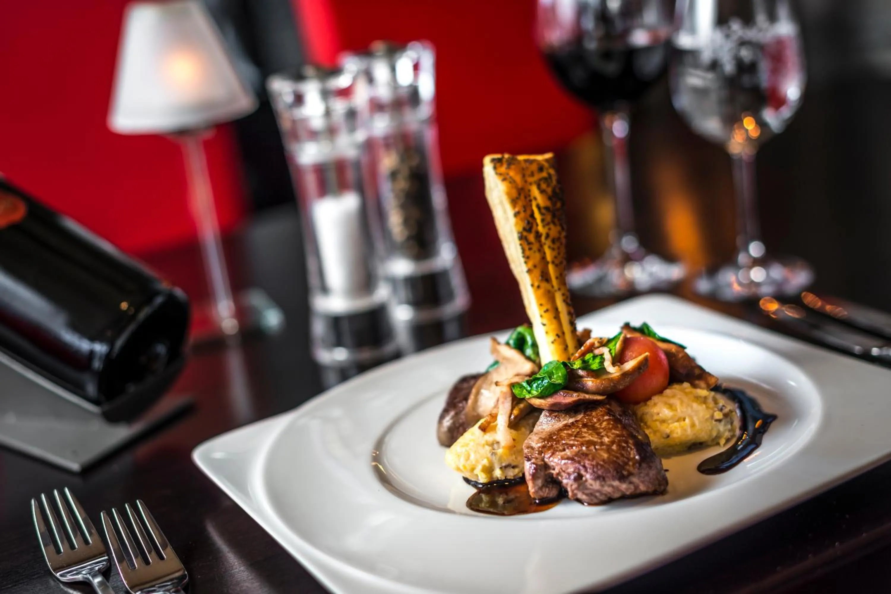 Food close-up in Hotel Restaurant Waldhaus