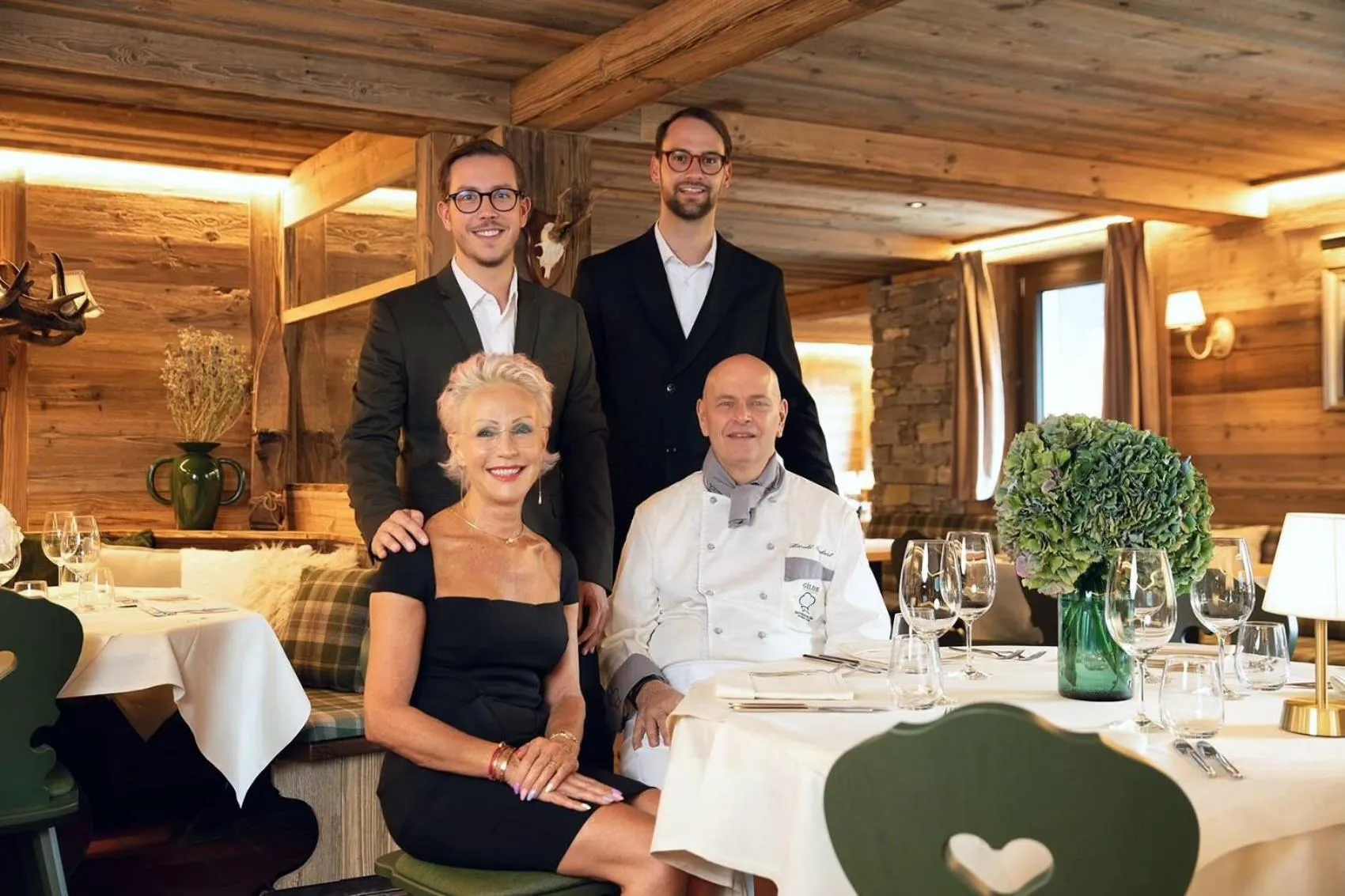 Family in Hotel Restaurant Waldhaus