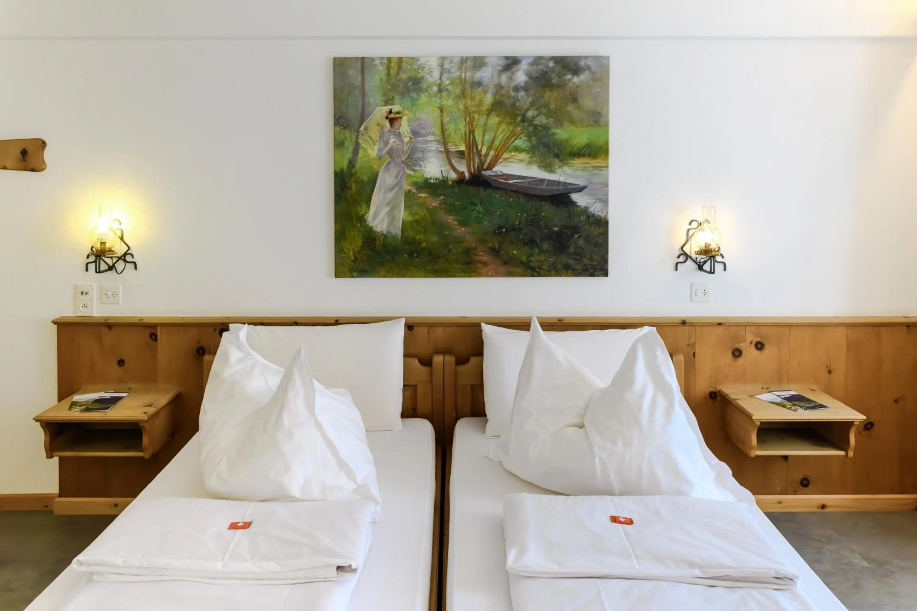 Bed in Poschiavo Suisse Hotel