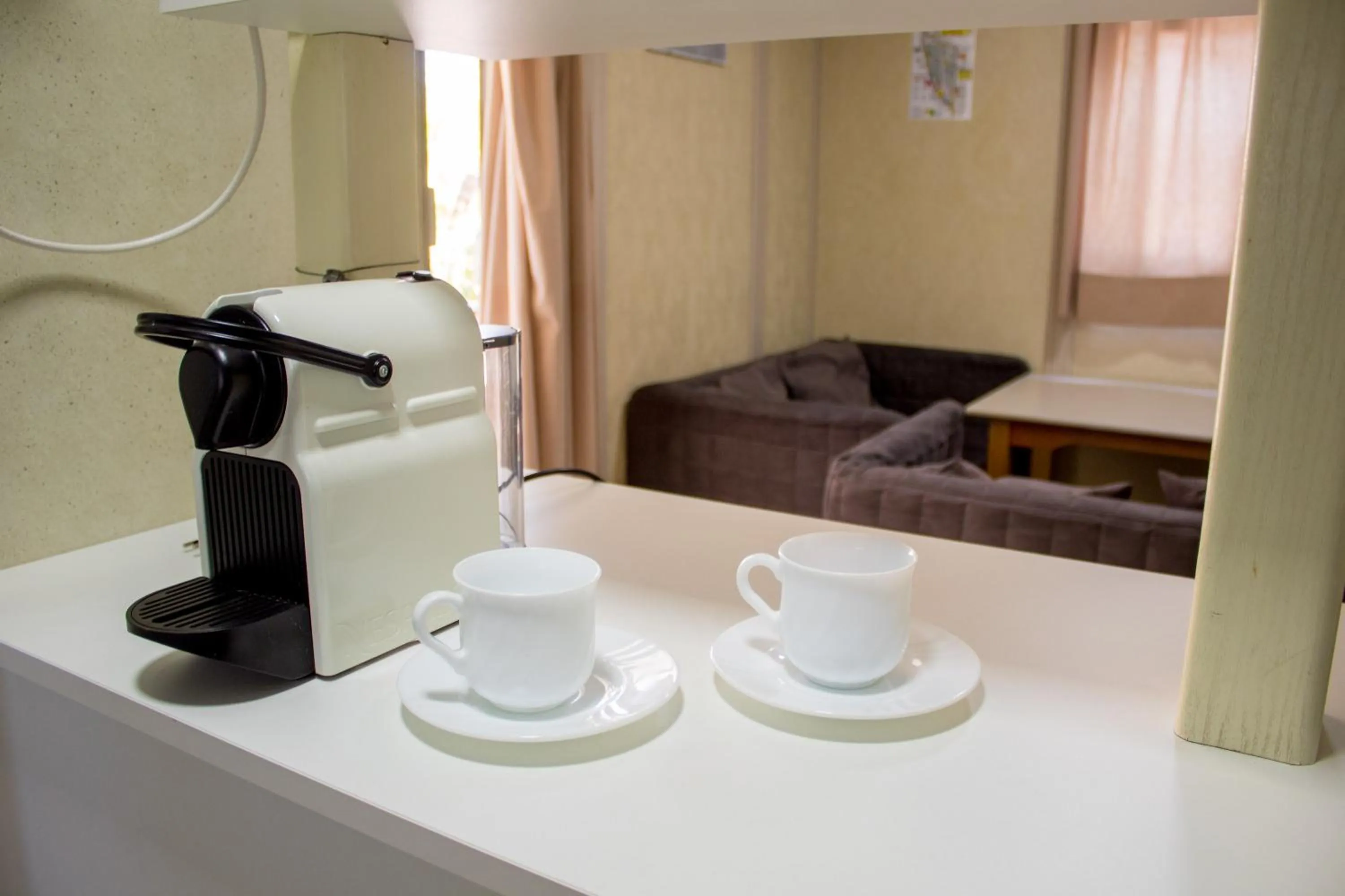 Kitchen or kitchenette, Bed in Complejo Turístico Los Escullos Cabo de Gata