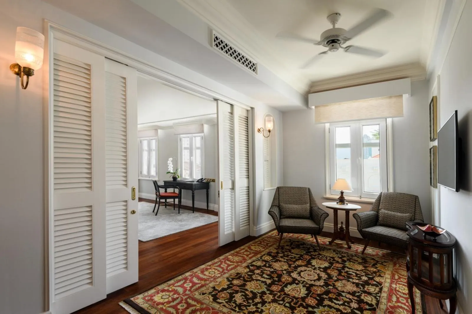 Seating area in Eastern & Oriental Hotel