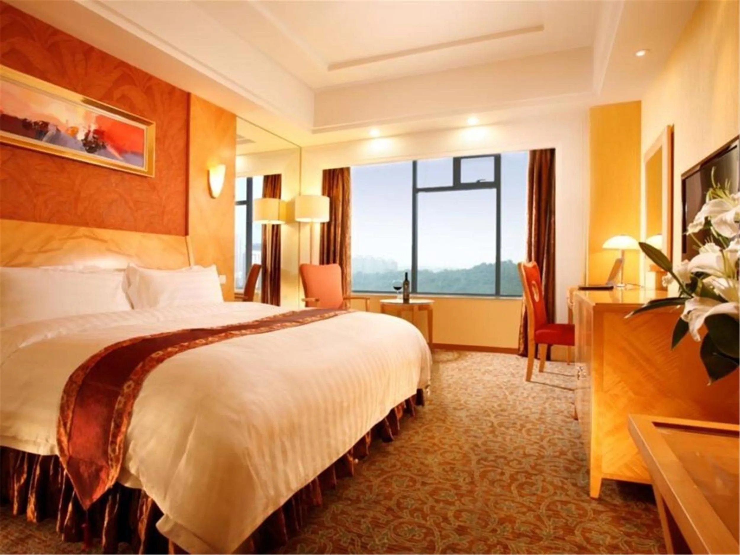 Decorative detail, Bed in Dalian East Hotel