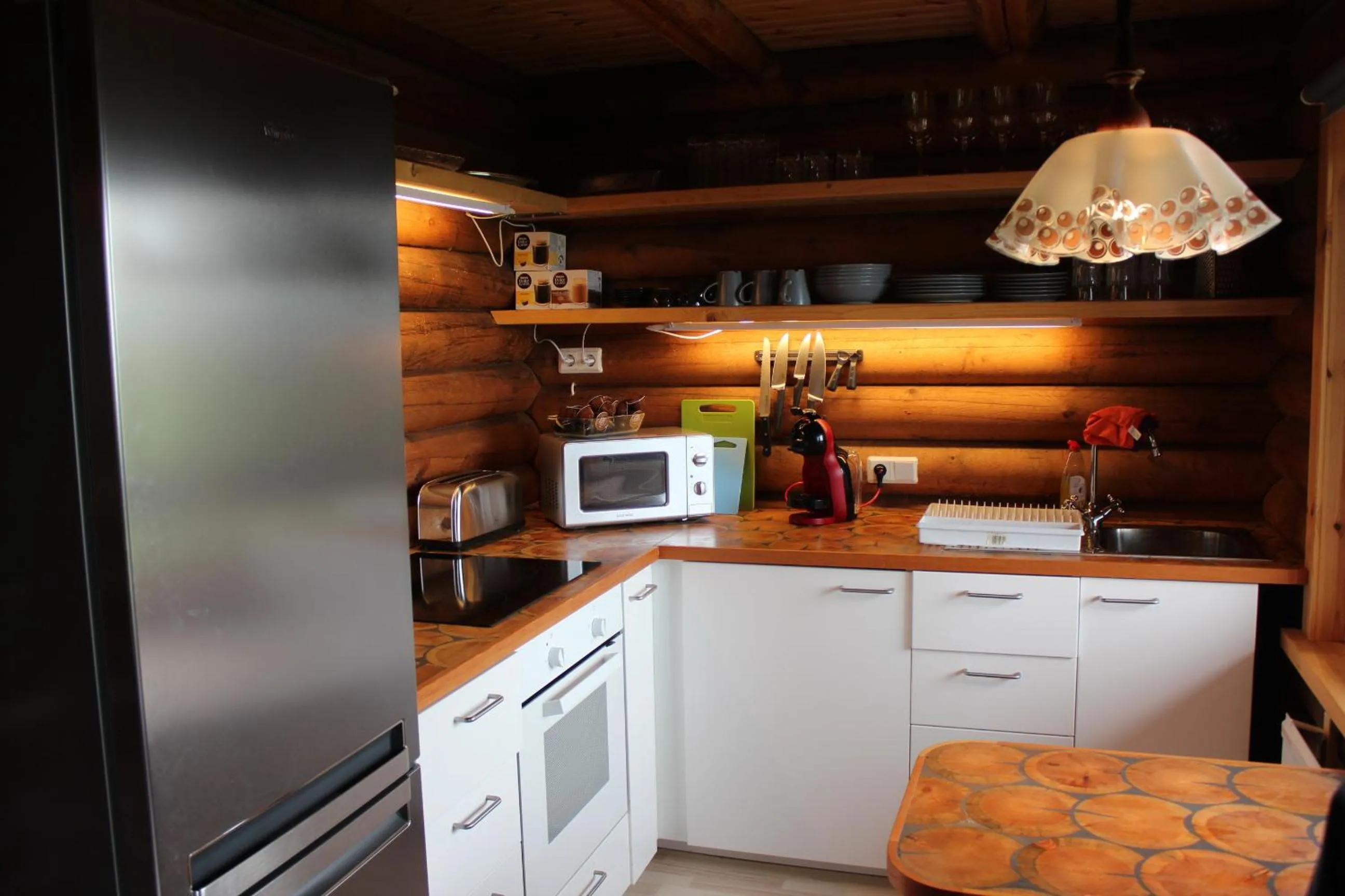 Kitchen or kitchenette in Akureyri Log Cottage