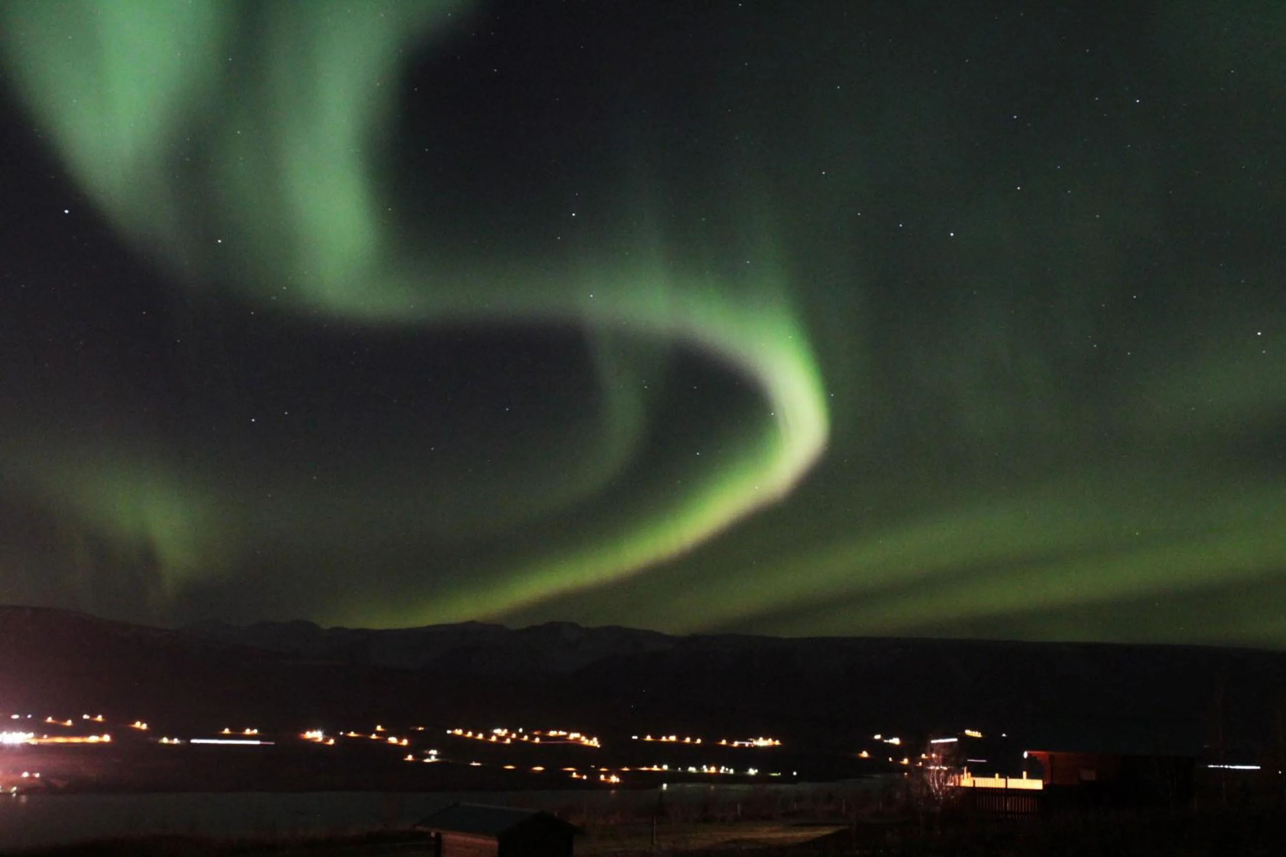 Landmark view in Akureyri Log Cottage