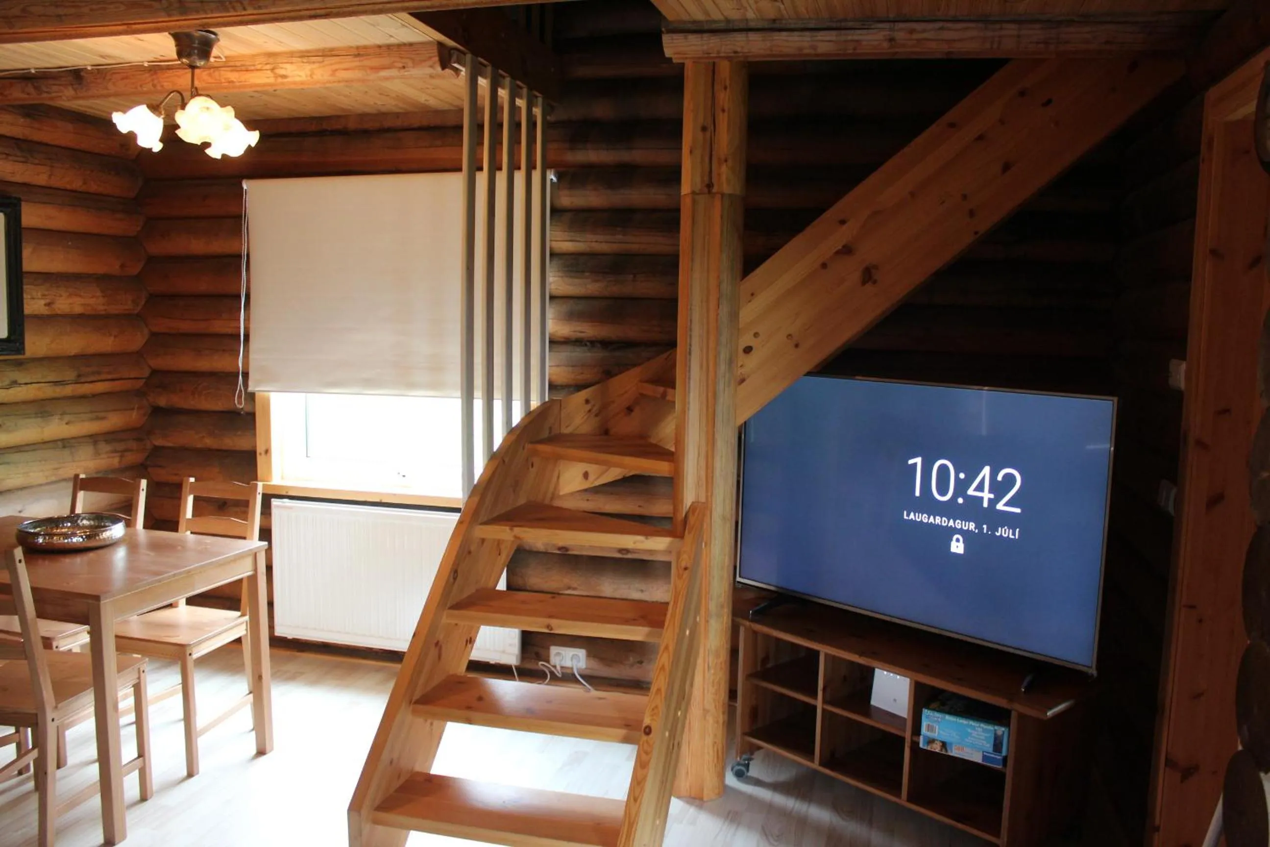 Living room in Akureyri Log Cottage