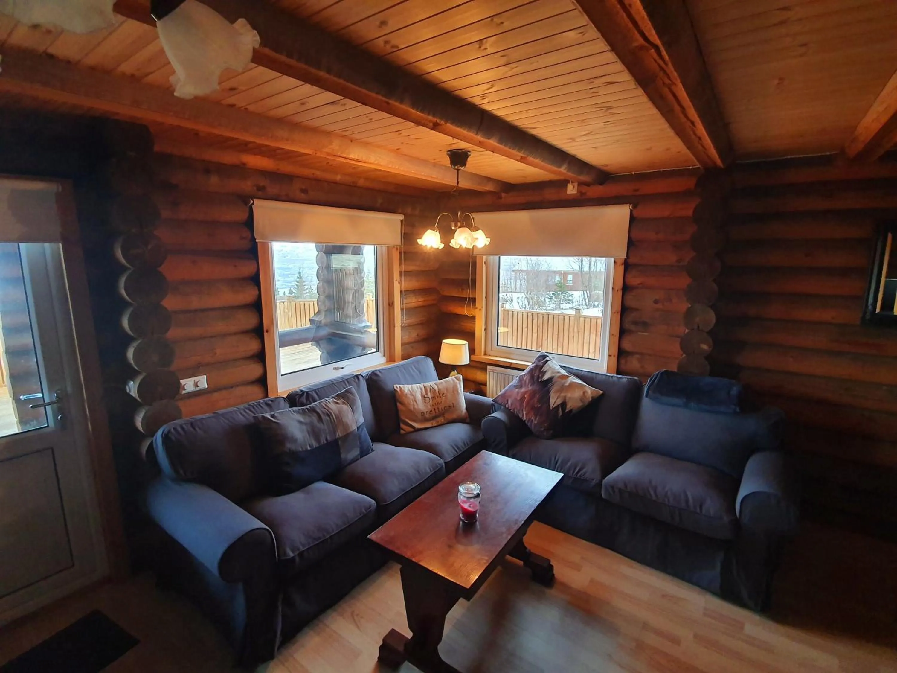 Living room in Akureyri Log Cottage