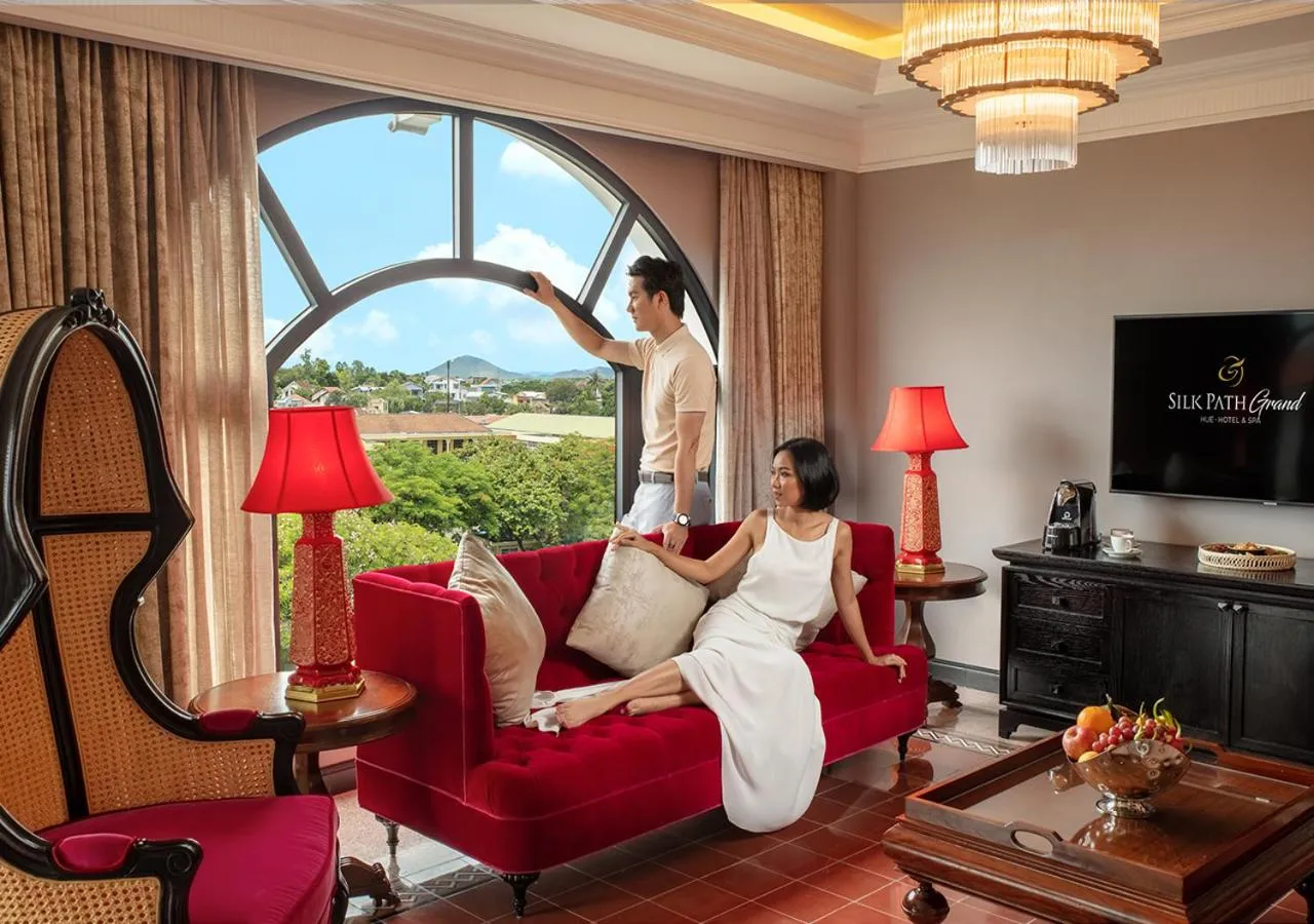 Living room in Silk Path Grand Hue Hotel