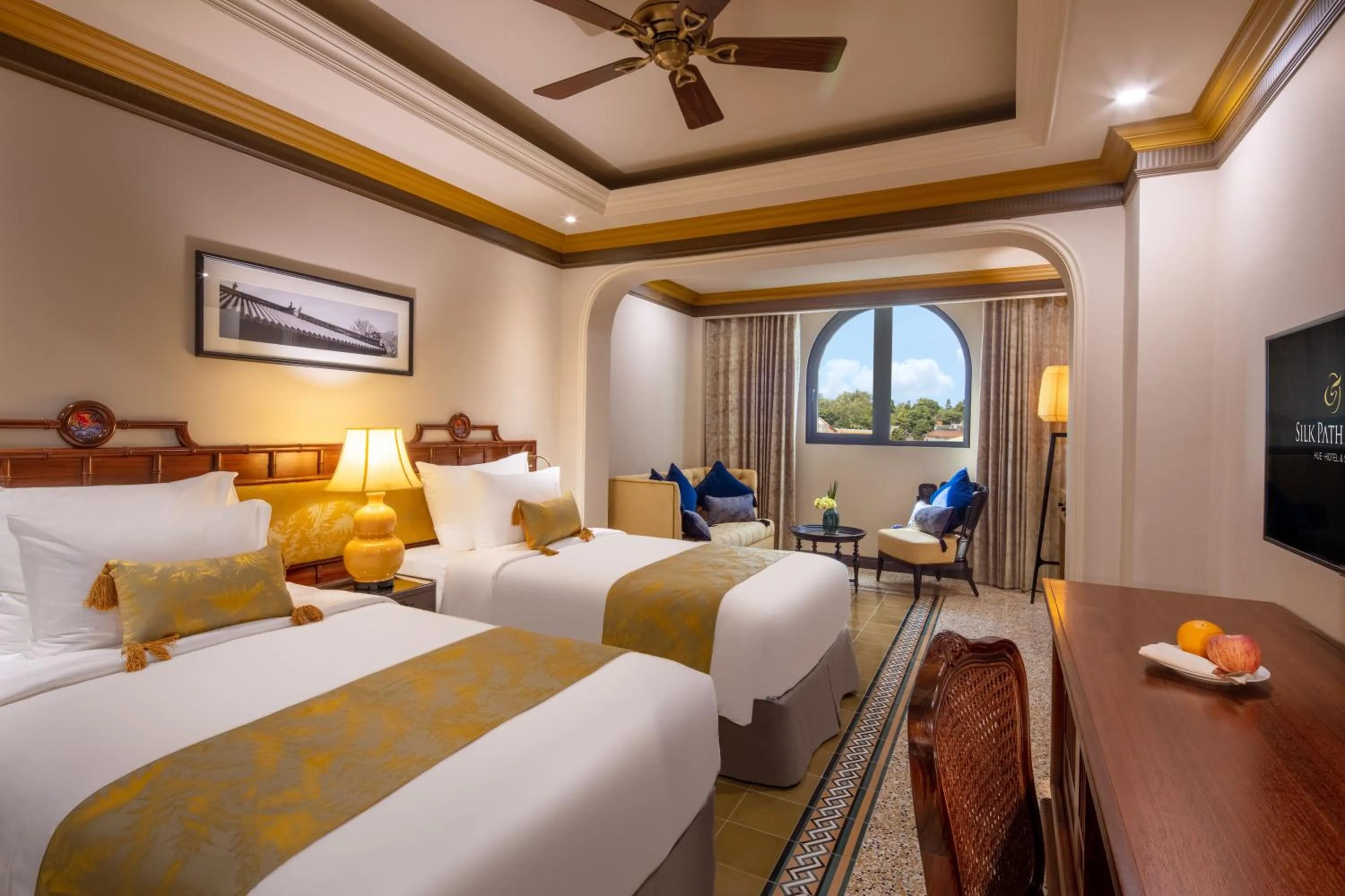 Floor plan, Bed in Silk Path Grand Hue Hotel