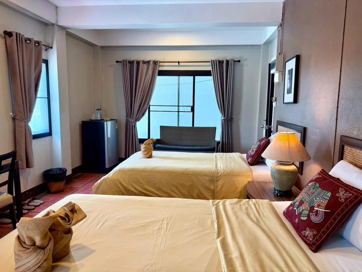 Bed in Baan Warabordee Hotel