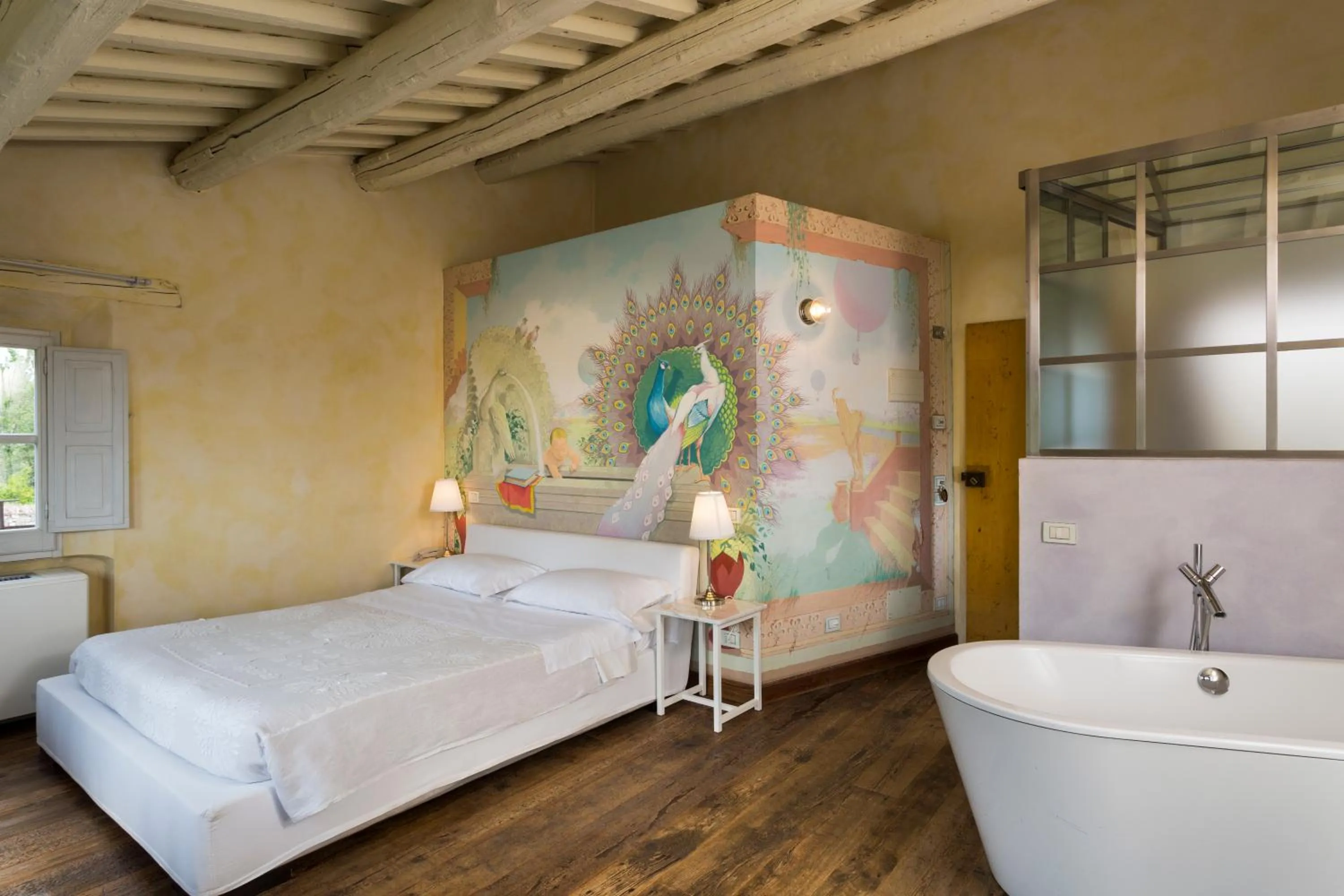 Bathroom, Bed in Il Villino Hotel & SPA