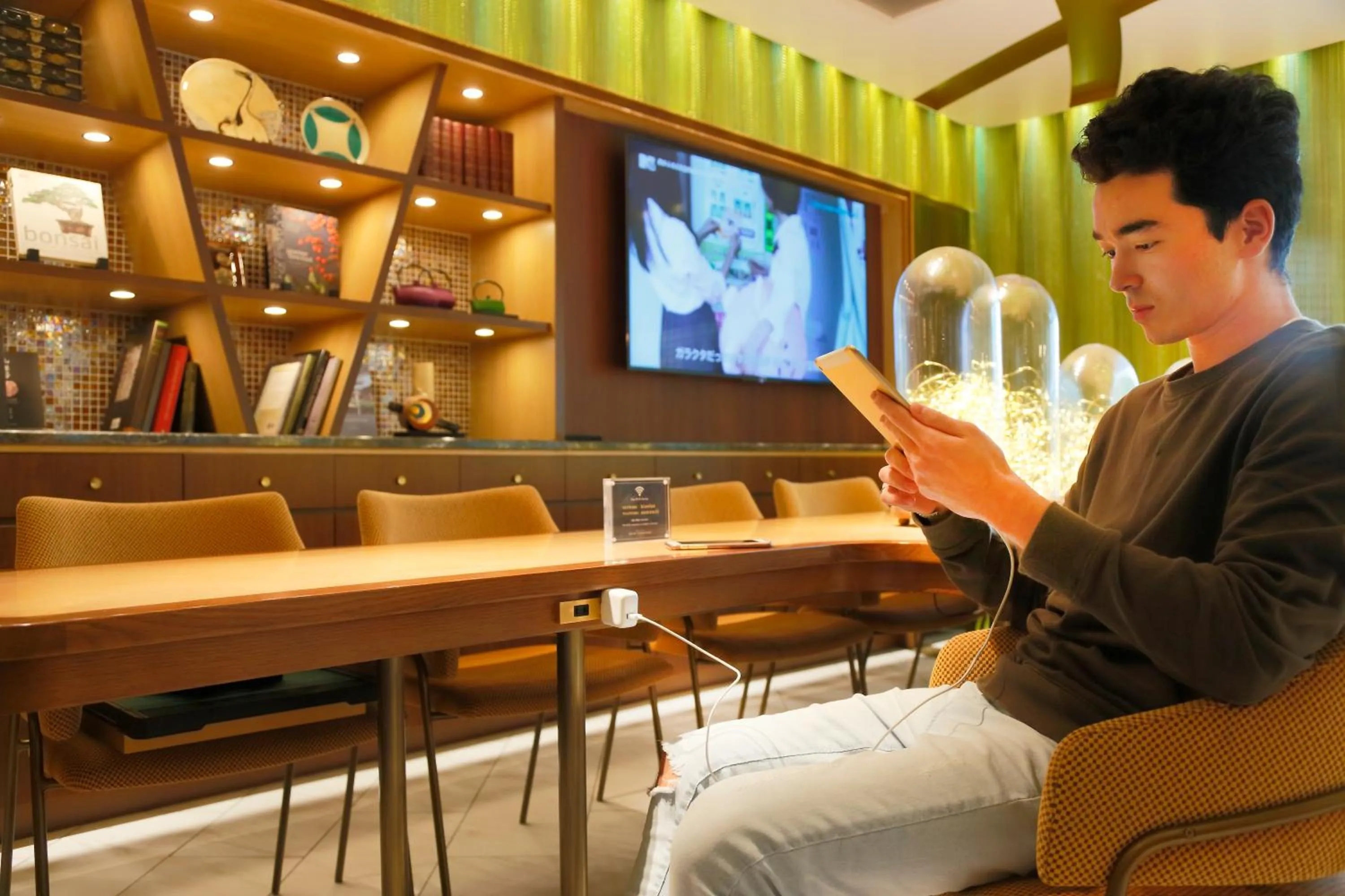 Communal lounge/ TV room in Kyoto Tower Hotel Annex